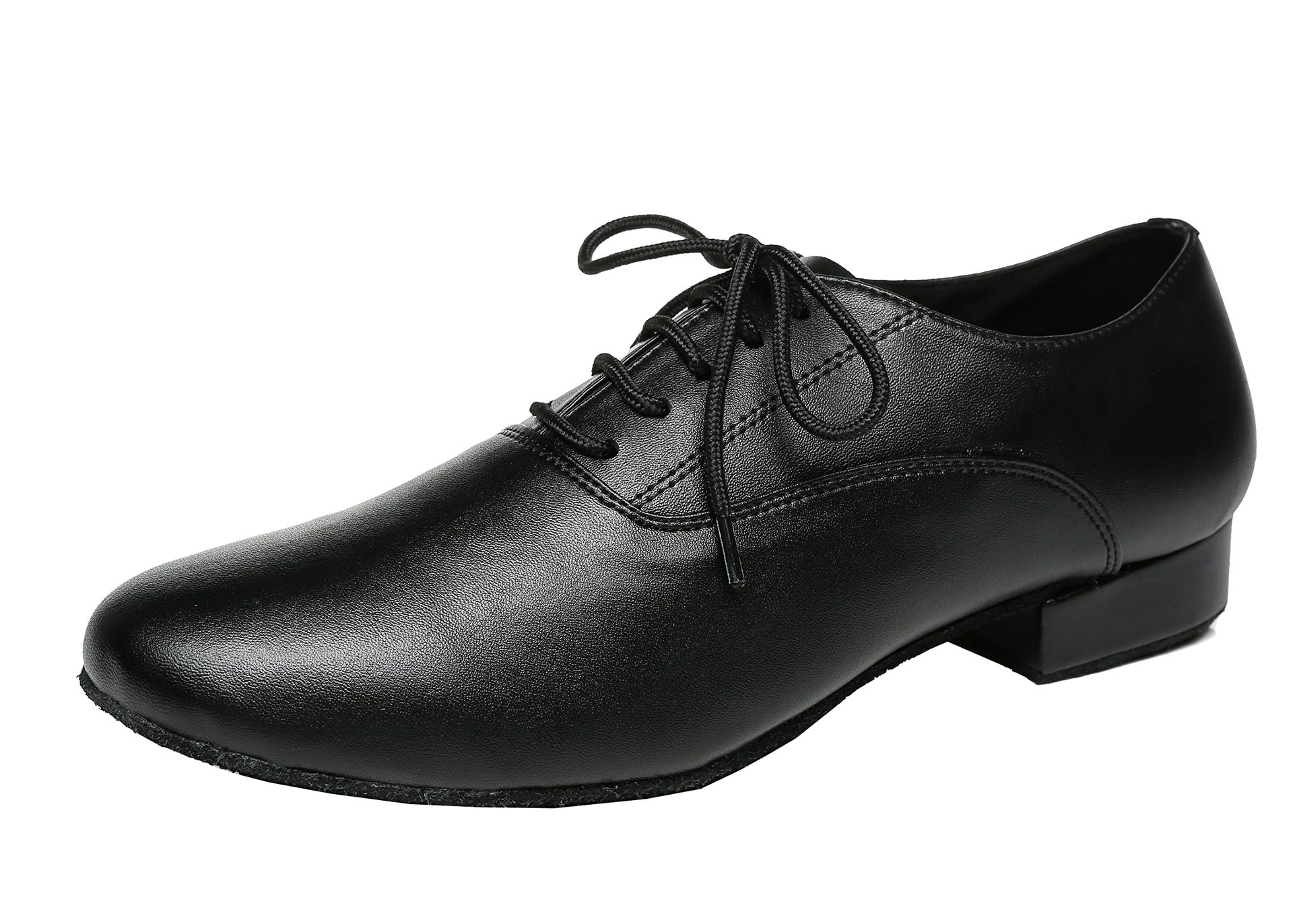 Men's Ballroom Dance Shoes Synthetic Leather Standard Heel Comfortable Design - Black UK 7.5