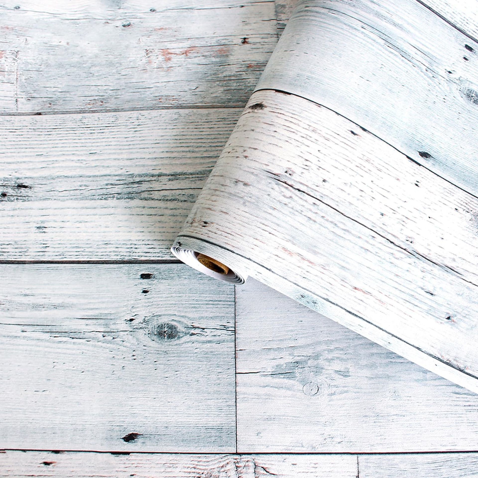 Peel and Stick Wallpaper Self Adhesive Wood Effect Vinyl Wrap Furniture Film Waterproof Decorative Contact Paper - Grey 44.5x1000cm