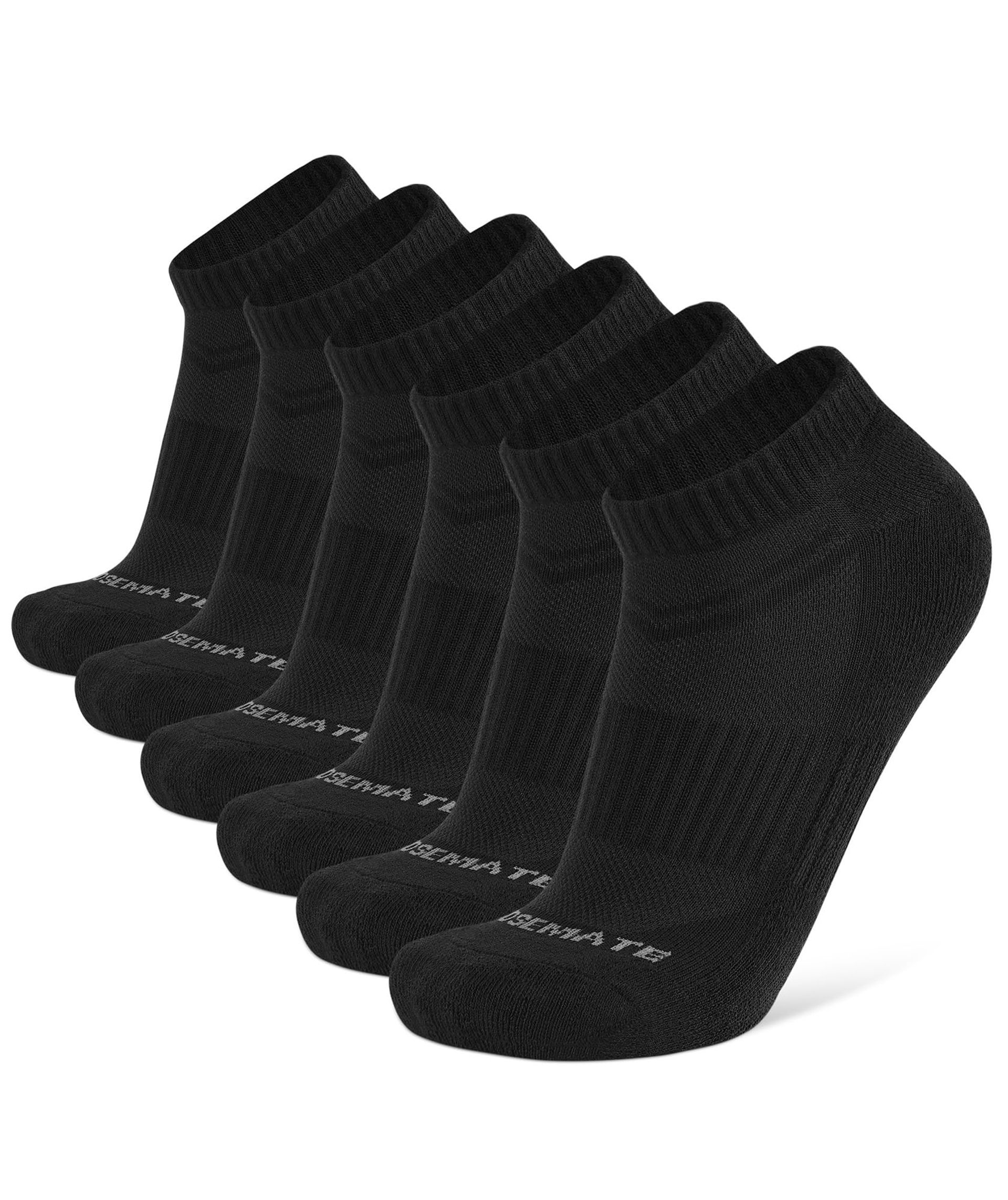 Unisex Ankle Trainer Cushioned Sports Socks Breathable Moisture-Wicking Non Slip Low Cut Design - Black Size M