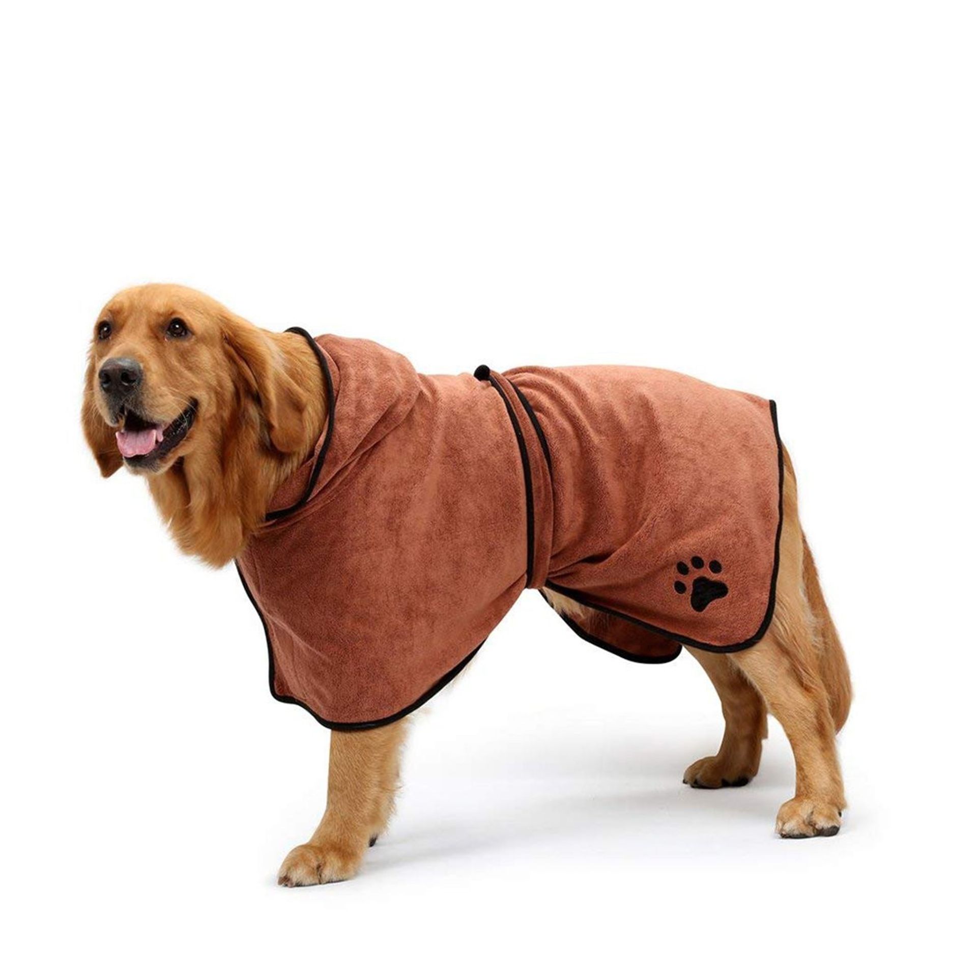 Dog Bathrobe Fast Drying Microfibre Towel Absorbent Pet Pajamas - Caffe XL