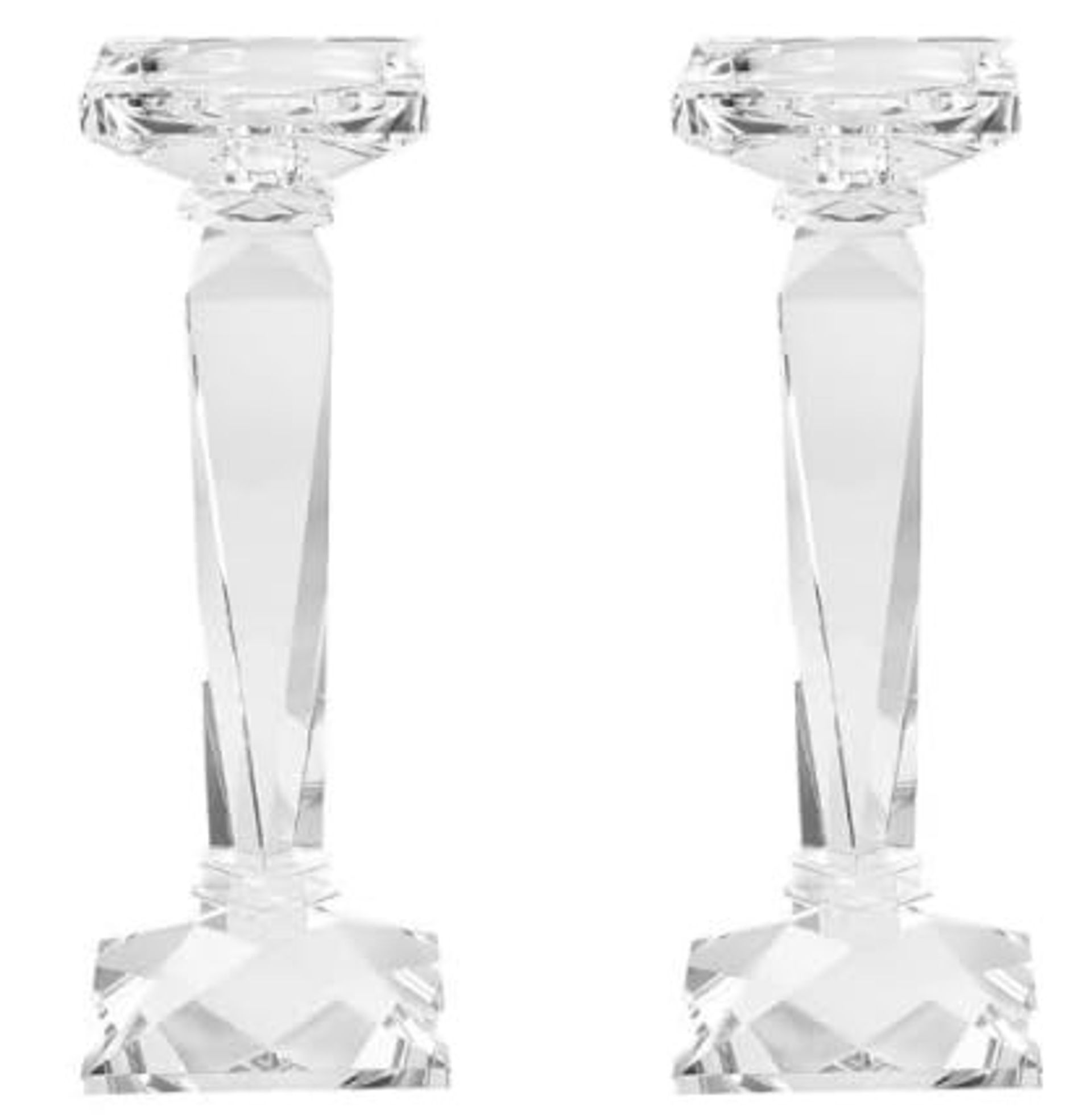 Crystal Candle Holders Elegant Pedestal Stands for Taper & Tea Lights Wedding and Home Décor (2-Pack) - Cch1756s2 M - Spring Refresh
