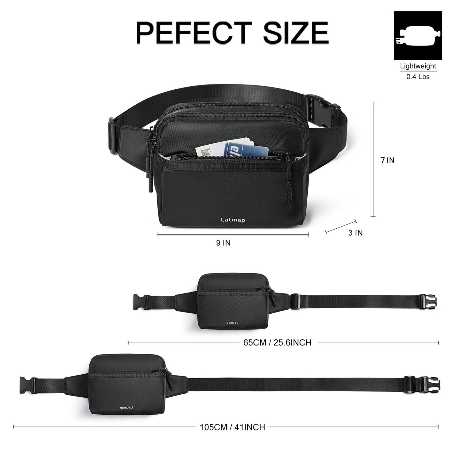 Unisex Faux Leather Fanny Pack Waterproof Multi-Pocket Belt