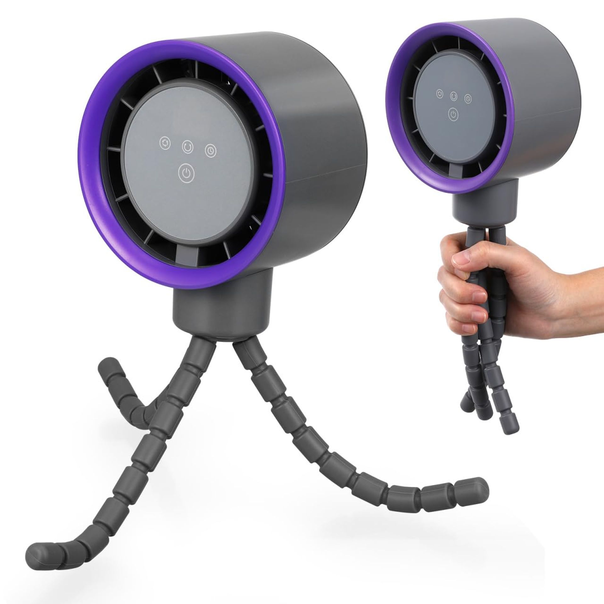 Portable Clip-On Stroller Fan USB Rechargeable 100 Speed Quiet Cooling for Pram, Car Seat or Crib - Grey 33x13x8.8cm