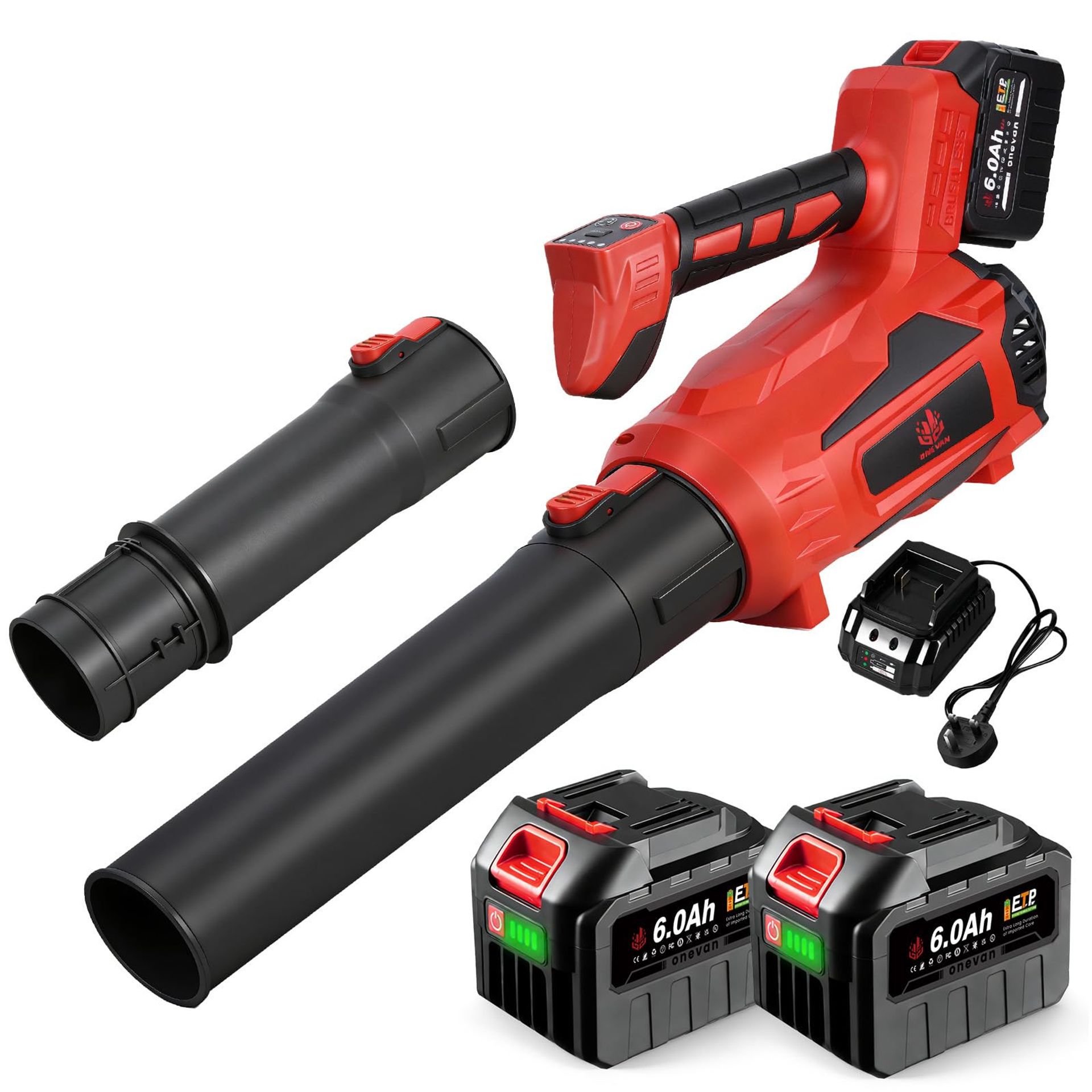 Cordless Leaf Blower 36V Brushless Motor up to 600 CFM Airflow for Garden, Lawn and Home Cleaning - Blue