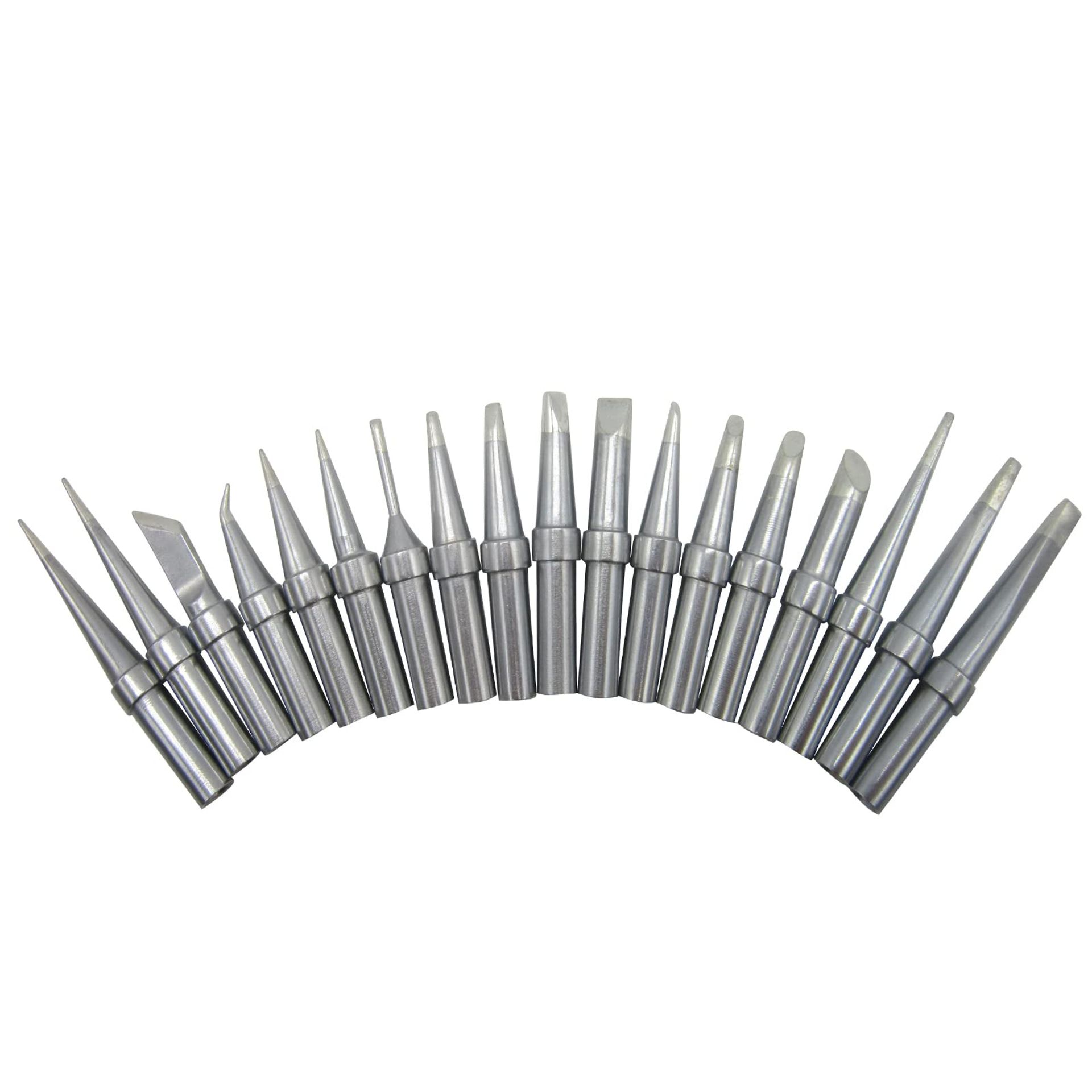 18 Pcs Replacement Soldering Tips for Weller WES Series Iron Stations - Different Shape Conical/Chisel/Bevel/Knife
