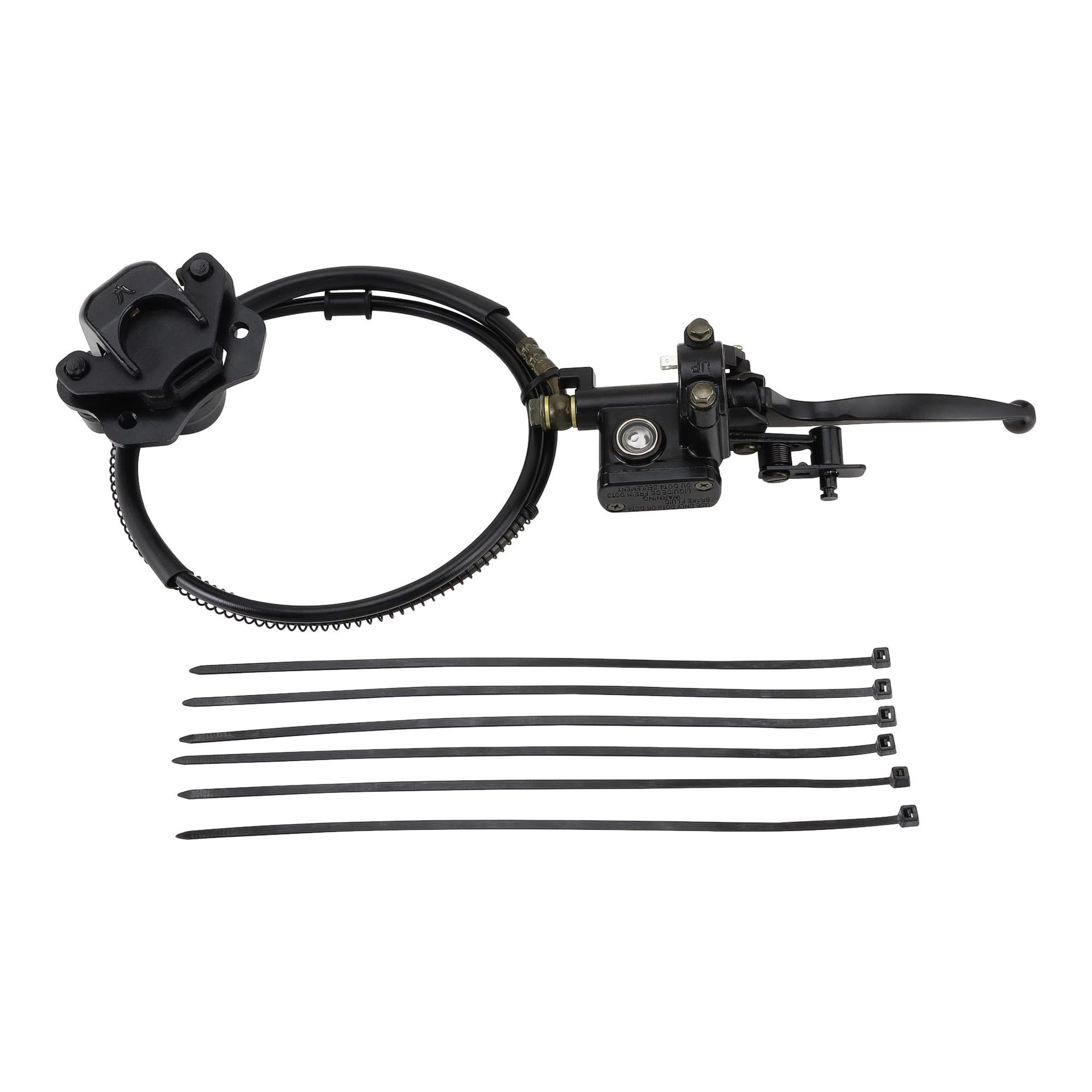 Hydraulic Brake Master Cylinder with Caliper Replacement for Chinese ATV Quad 50cc-250cc Taotao Sunl - Silver Left Side