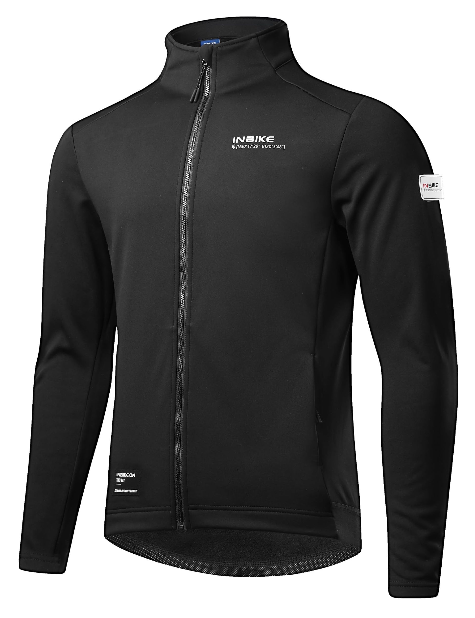 Men's Winter Cycling Jacket Windproof Thermal Softshell MTB Coat with High Elasticity and Breathable Design - Black L