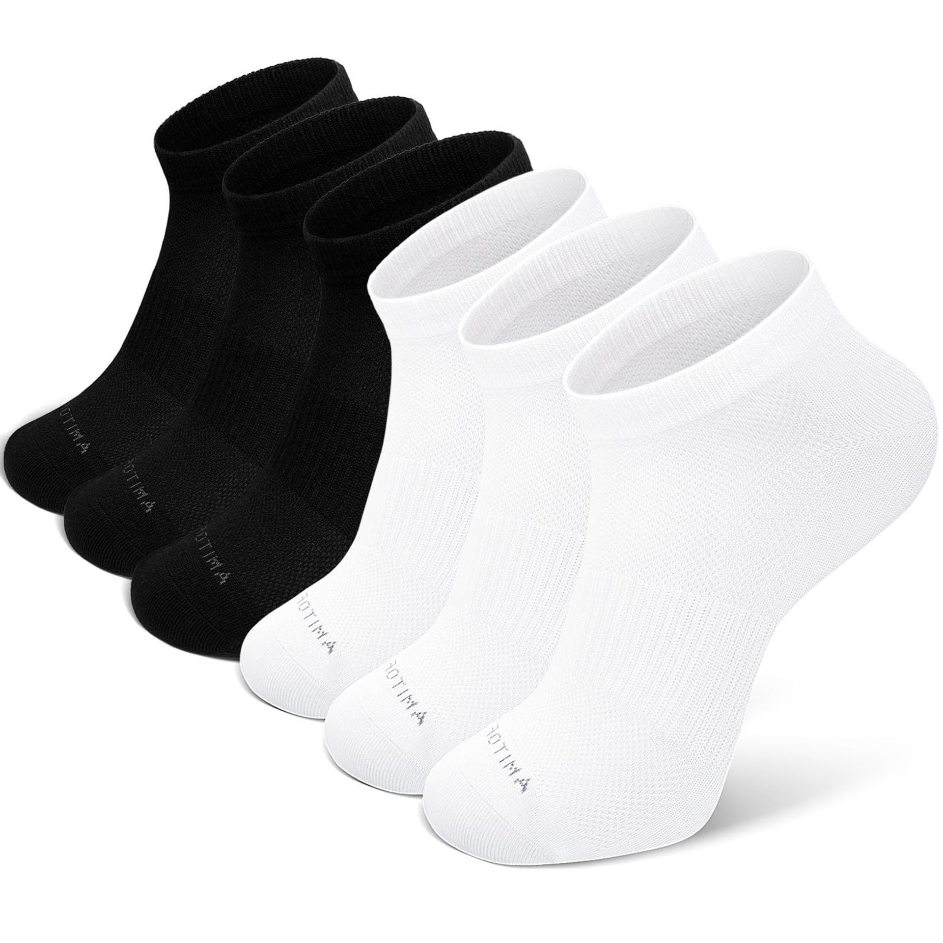 Men's Bamboo Ankle Trainer Socks Breathable Mesh with Arch Support Seamless Design 6 Pairs - Mixed Colours UK 11.5-13.5