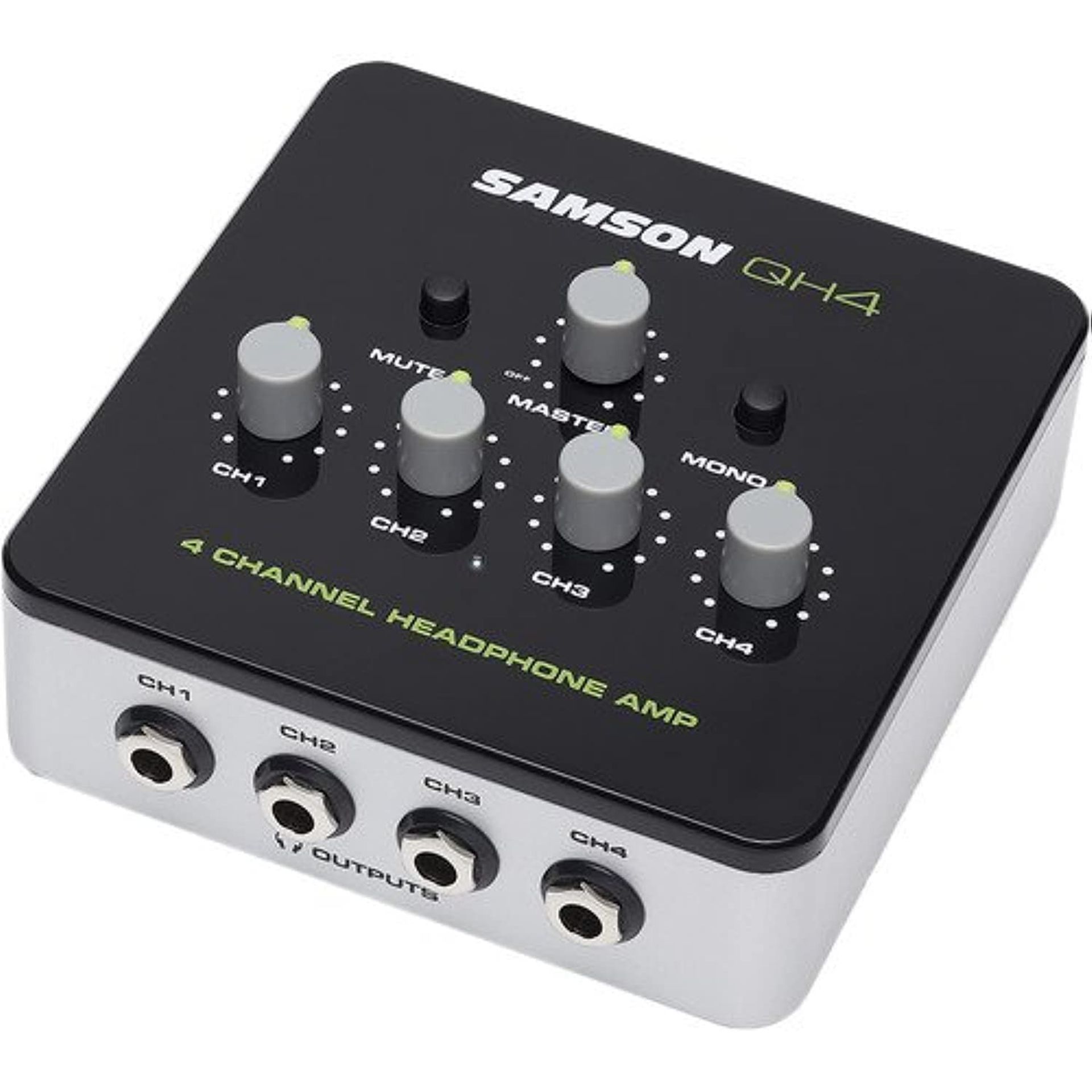 4-Channel Mini Headphone Amplifier with Independent Volume Control for Studio and Desktop Use - Black ESAQH4K - Student Essentials
