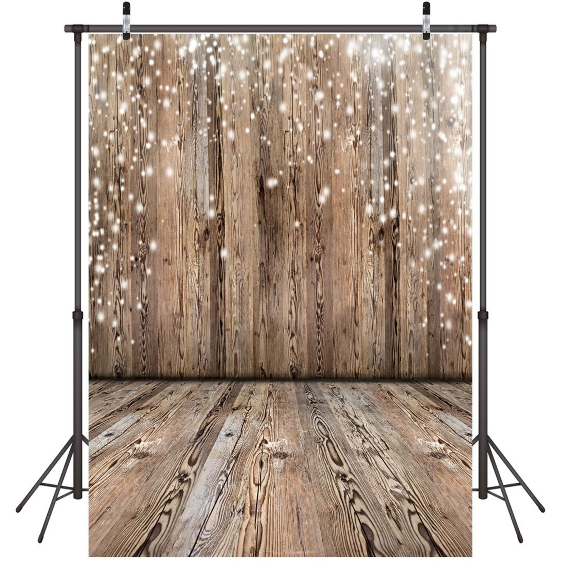 Vinyl Photography Backdrop Wood Floor Pattern Studio Prop Background - Brown 10x10FT