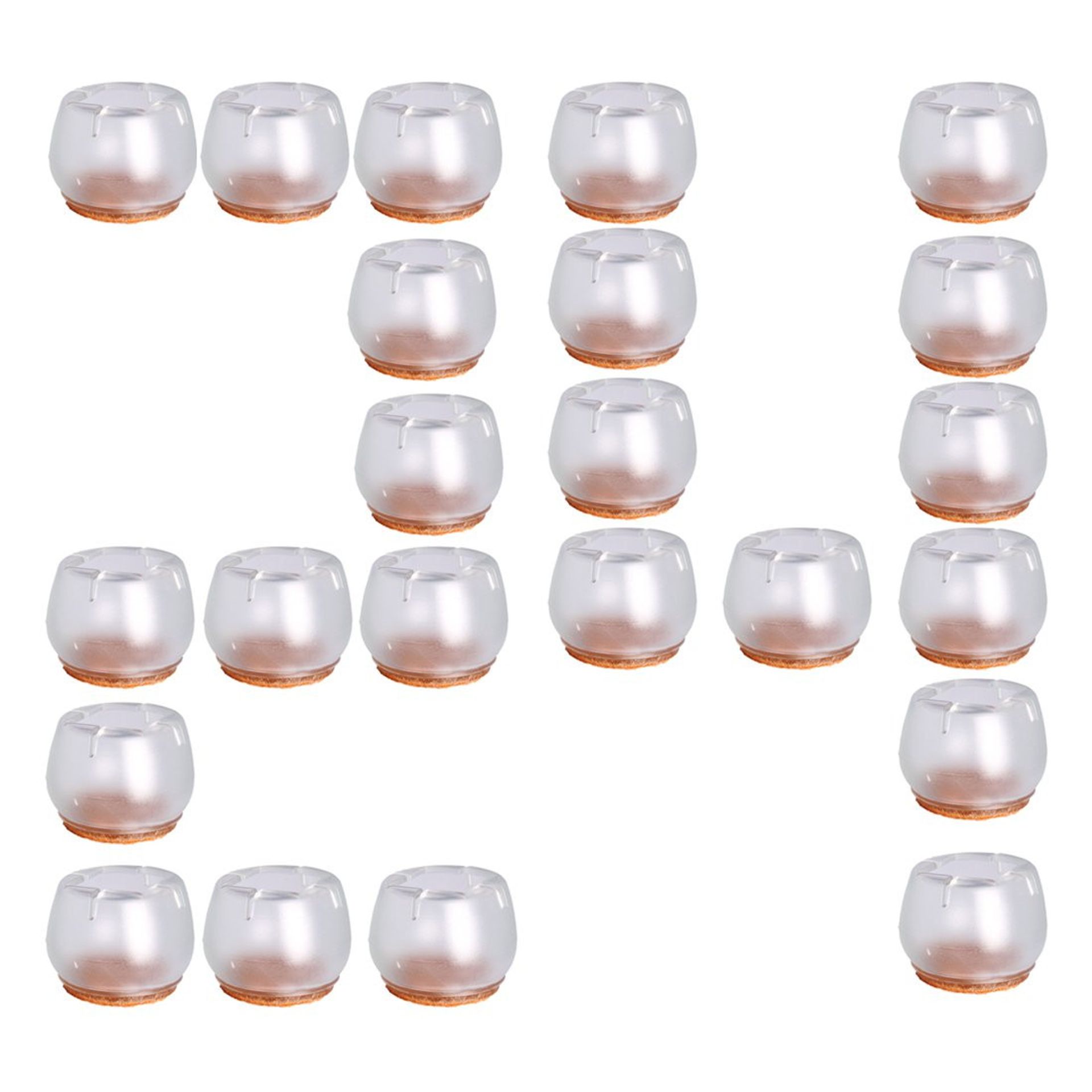Silicone Furniture Leg Caps 24 Pack Round Bottom Protectors for Chairs and Tables Anti-Slip Scratch Resistant - Clear 8#