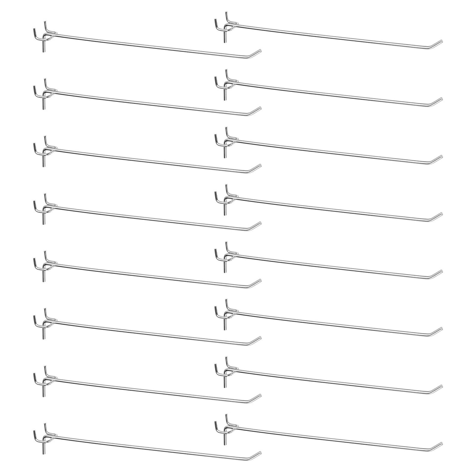 Pegboard Shelving Hooks 80pcs Stainless Steel L-Shape Tool Holders for Garage, Kitchen & Workshop Organisation - Silver 12"