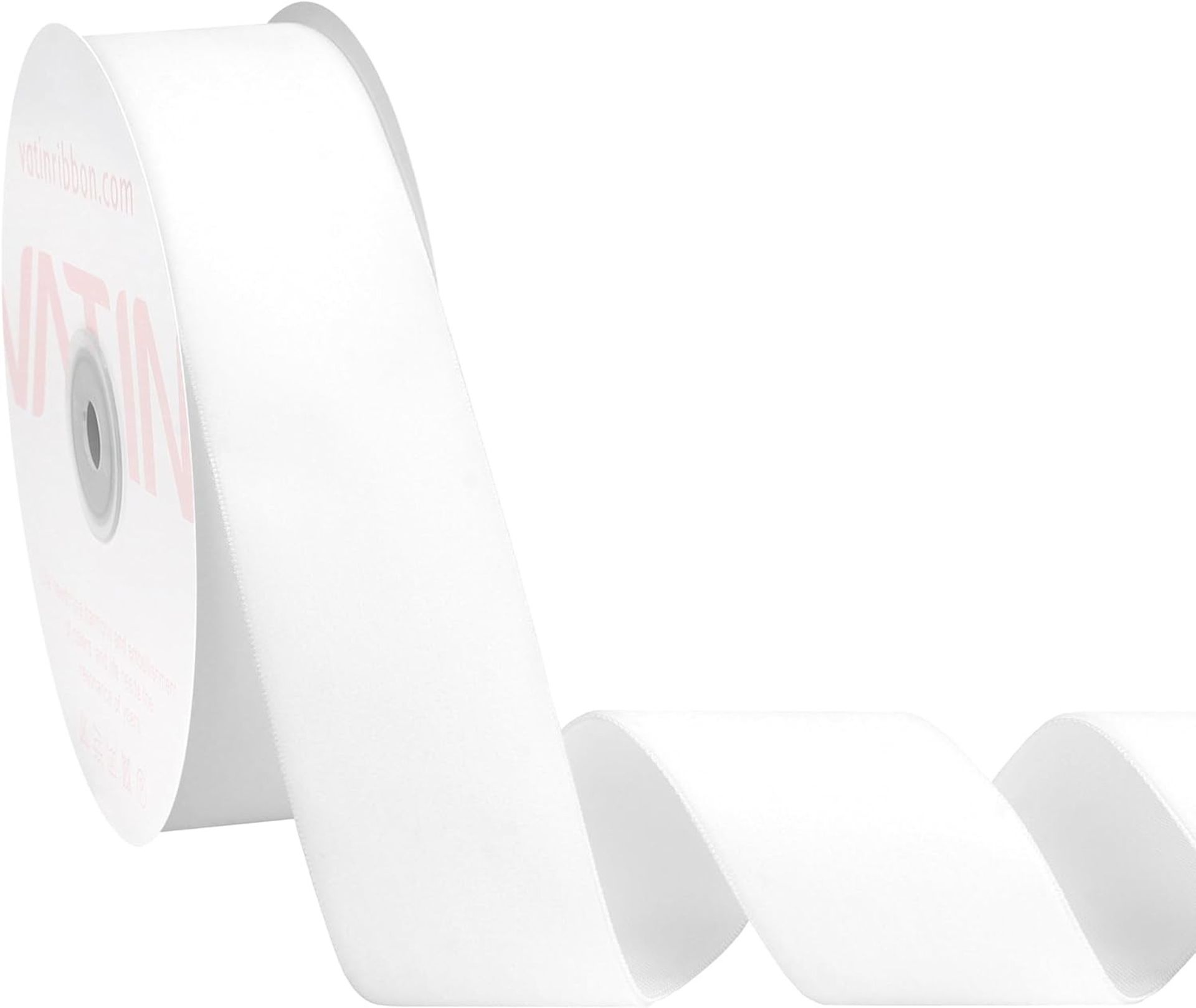 Velvet Ribbon Spool 38mm Wide Nylon Woven for Crafts, Gift Wrapping & Decoration - White 38mm
