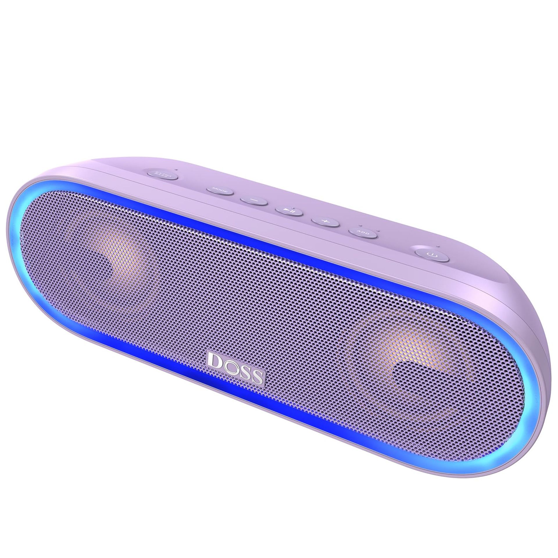 Portable Bluetooth Speaker 40W Stereo Sound Extra Bass 20H Playtime IPX6 Waterproof Wireless Pairing Beat Lights - Purple SoundBox Pro+ P300 - Spring Refresh