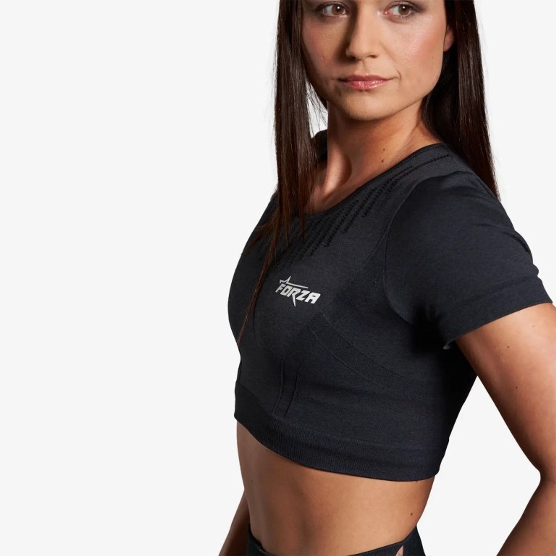 Forza Short Sleeve Seamless Crop Top - Indigo Blue - Small
