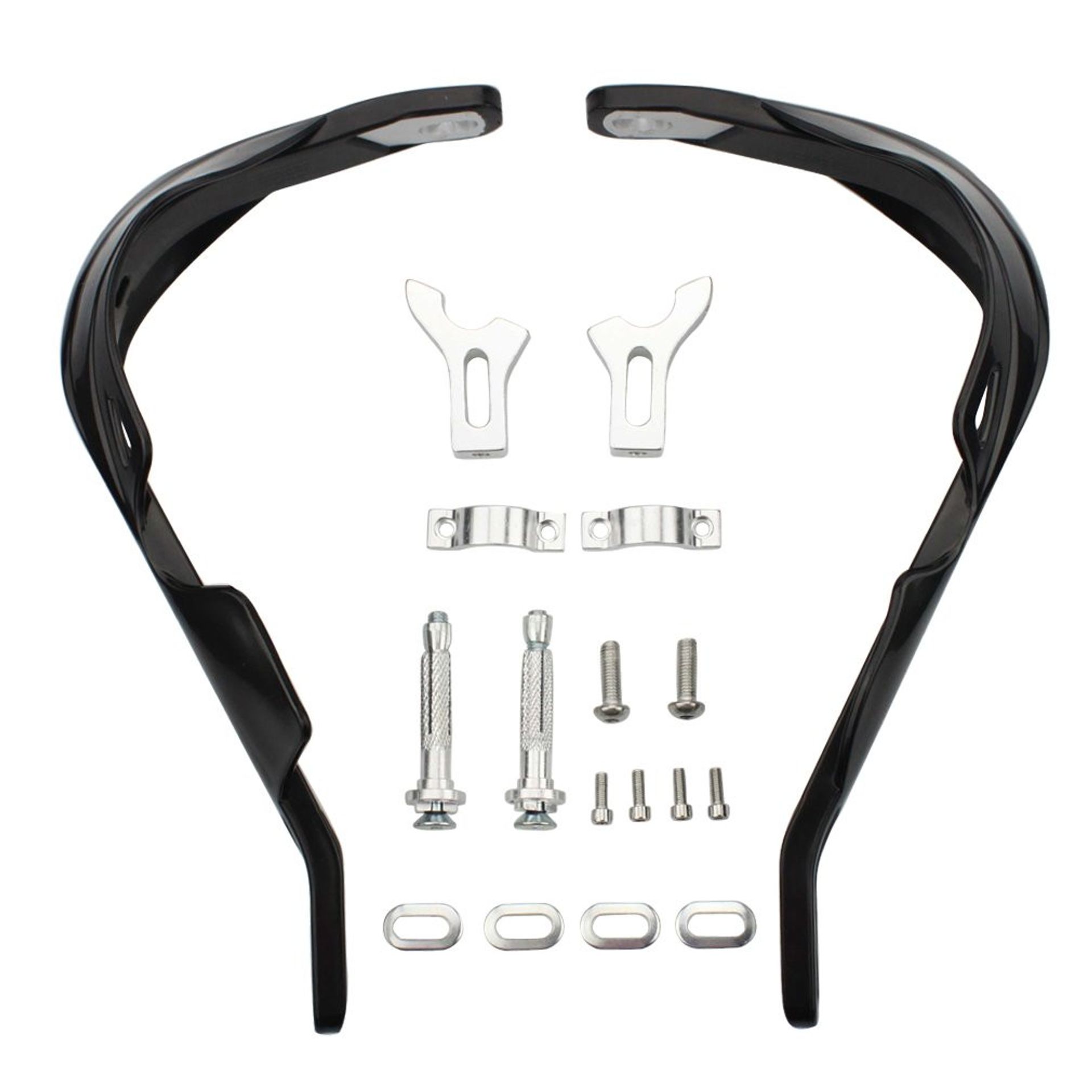 Motorcycle Handlebar Hand Brush Guards Protector Aluminium Alloy for Motocross, Dirt & ATV Bikes - Black 7/8 inch