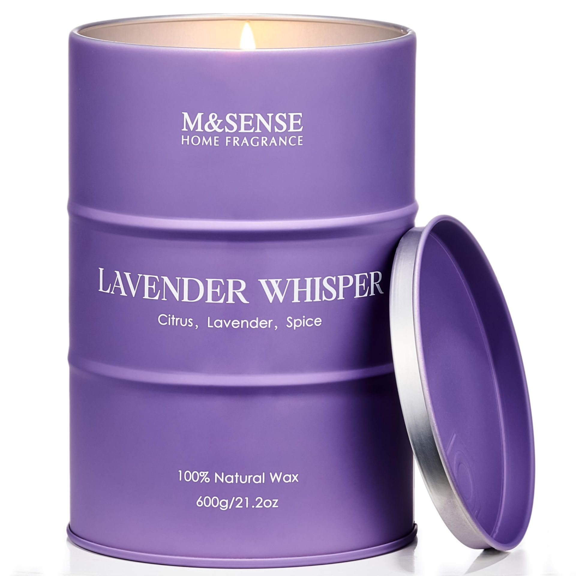Large Scented Candle Soy Wax Aromatherapy Gift for Relaxation & Sleep - Lavender Whisper 600g
