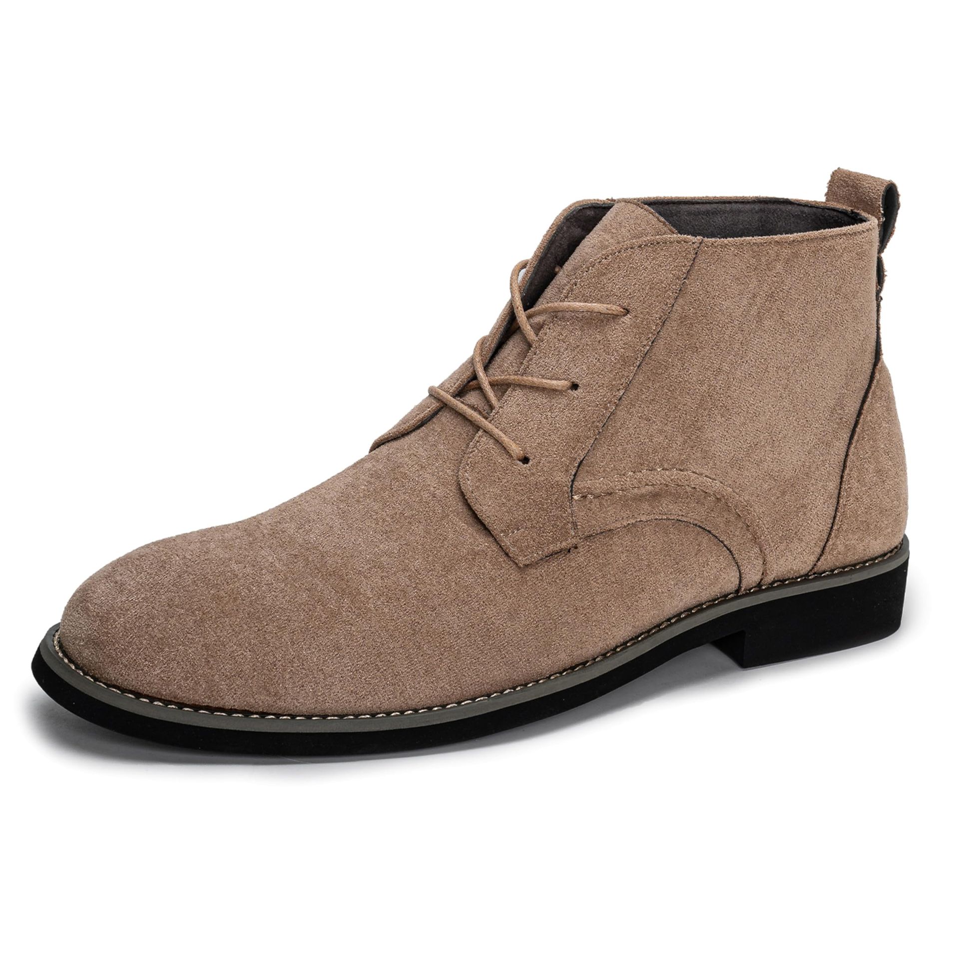 Men's Chukka Desert Boots Classic Lace-Up Suede Comfortable Ankle Footwear - Suede Grey UK 10