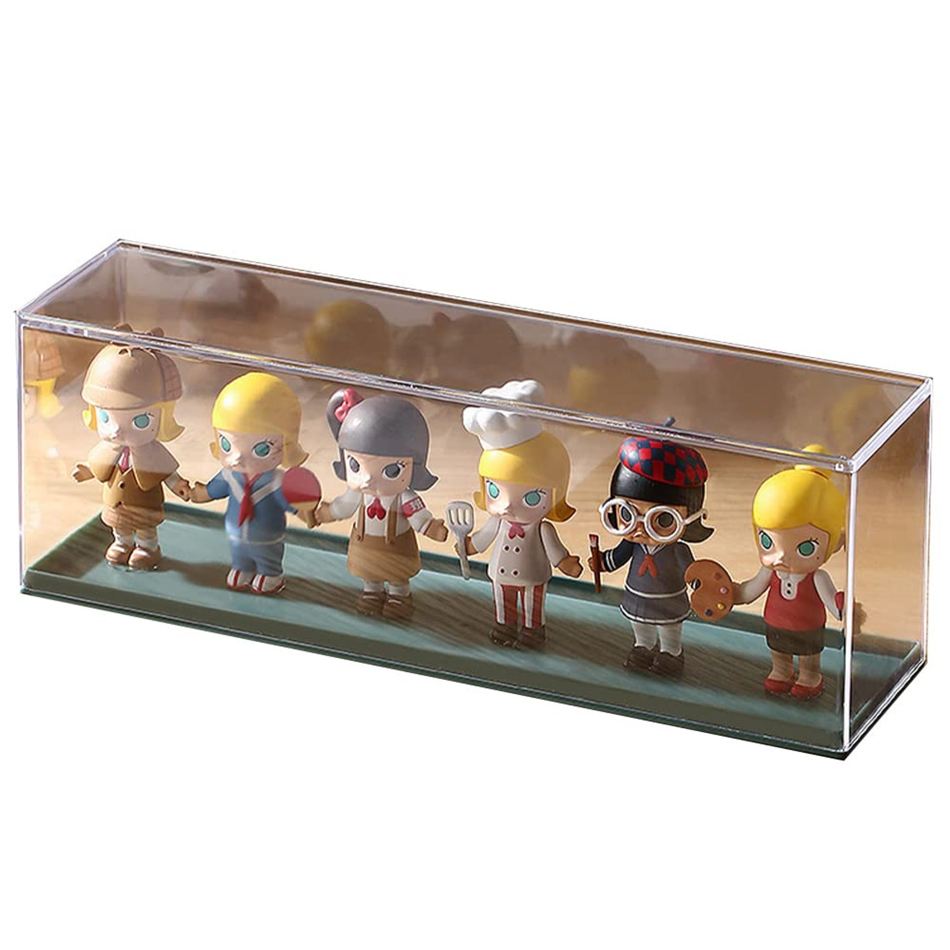 Acrylic Display Case for Model Figures Clear Pre-Assembled Box Tough Plastic Cabinet for Collectables - Green One Size