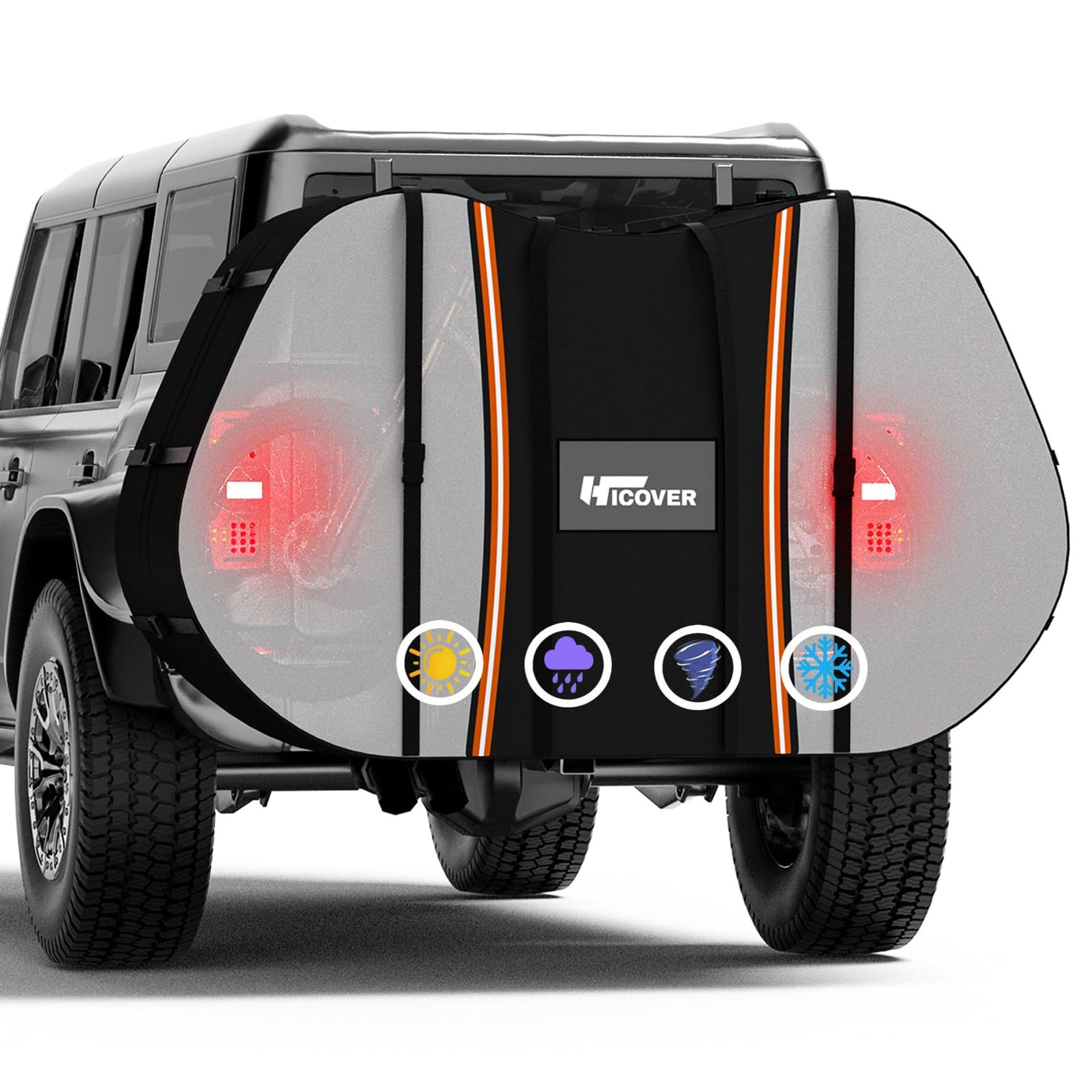 Bike Cover for Transport Waterproof 600D Heavy Duty Travel Cover for 2-3 Bicycles on Rear Car Rack - Black Visible XXL-3 Bike