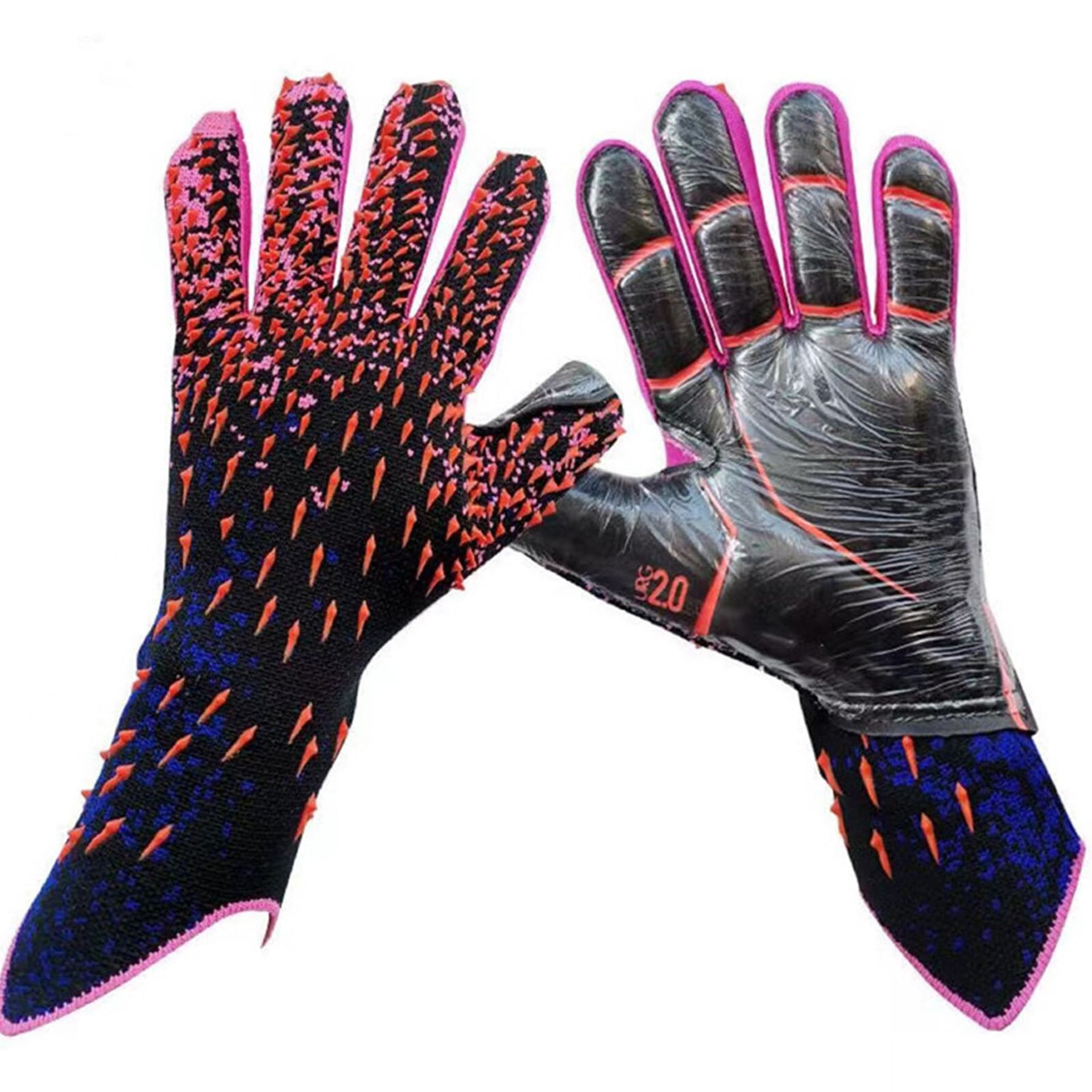 Football Goalkeeper Gloves Breathable Latex Palm Strong Grip Wrist Support - Red & Black Size 8