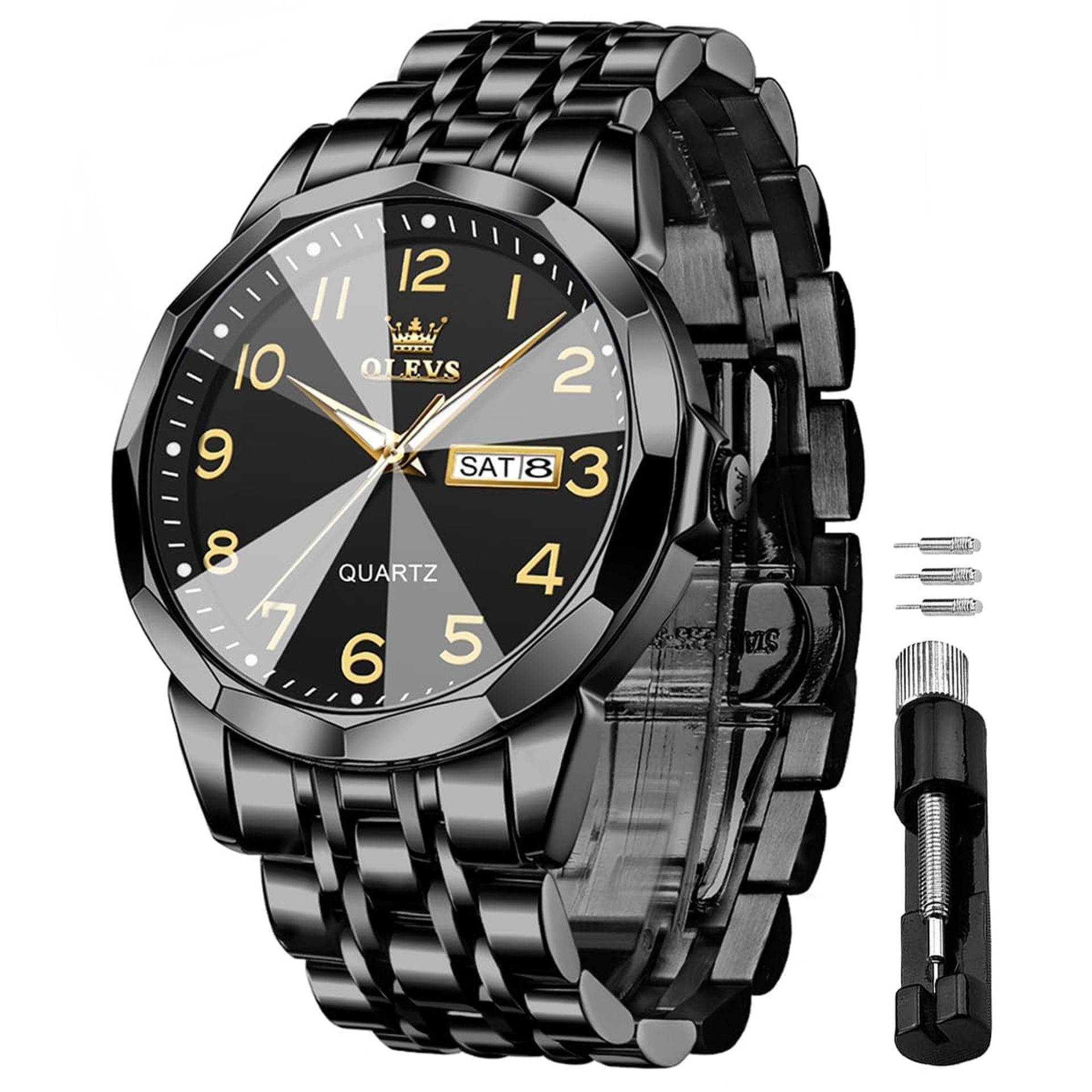 Men's Classic Business Dress Quartz Watch Stainless Steel Waterproof Luminous Date Display - Silver Strap & Silver Dial