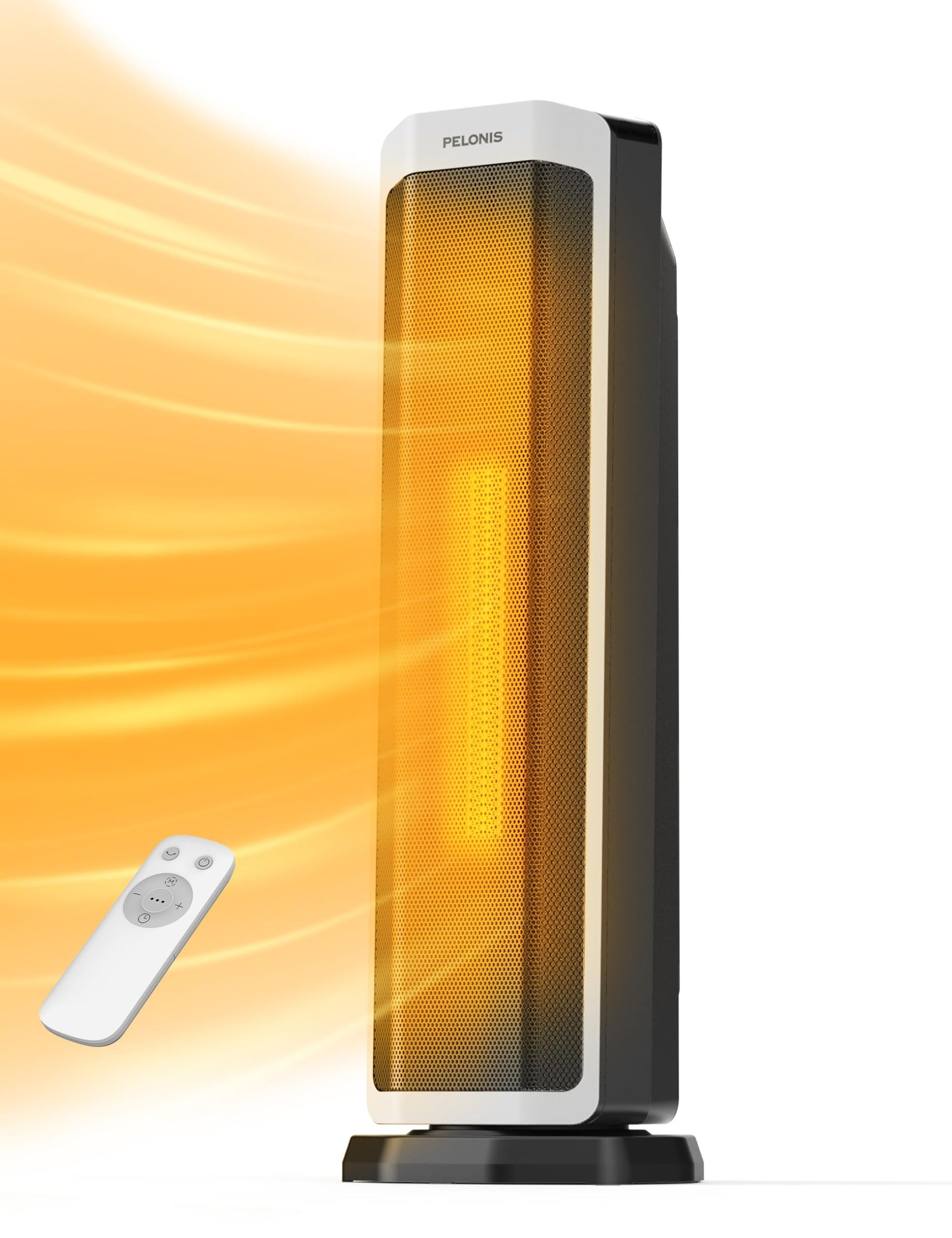 2-in-1 Electric Space Heater 2000W Portable Ceramic with Remote, Thermostat & Safety Features - Black 23 in