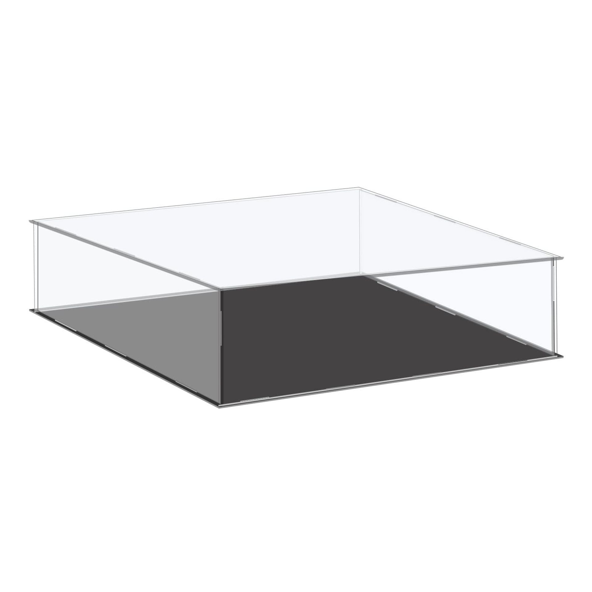 Acrylic Display Case Clear Plastic Cube Storage Box Dustproof Showcase for Collectibles, Figures & Models - Transparent 41x36x10.5cm