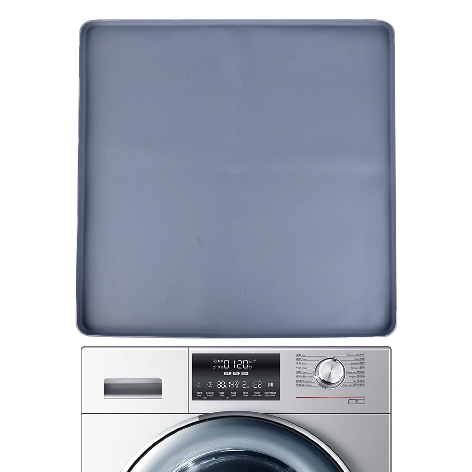 Washer and Dryer Top Protector Non-Slip Waterproof Silicone Mat 23.6x23.6 inch Dustproof Cover for Laundry Appliances - Grey L