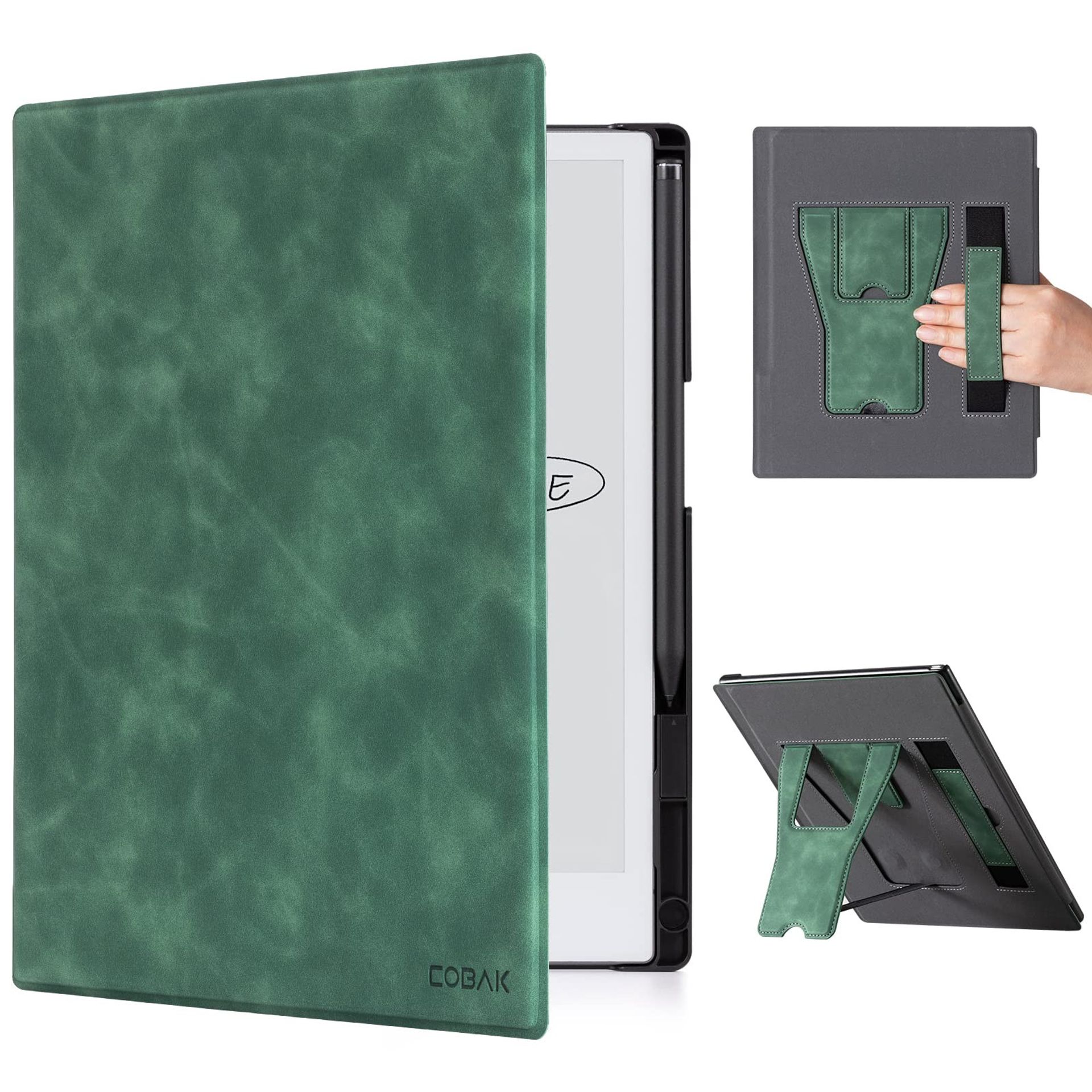 Protective Case for reMarkable 2 Tablet Lightweight Folio with Stand and Pen Holder - Emerald [STAND]