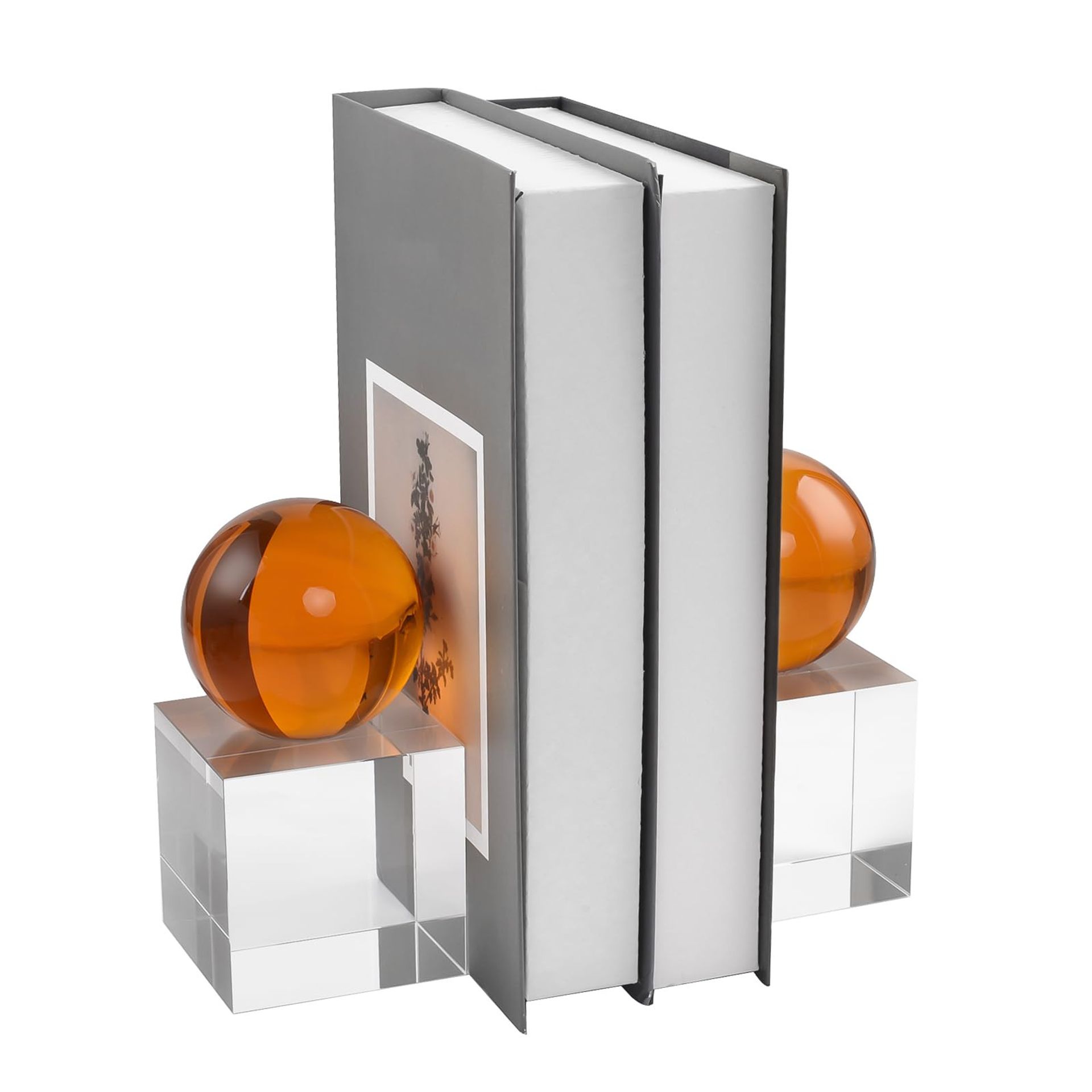 Crystal Bookends Decorative Non-Skid Heavy-Duty Book Supports for Home & Office - Cbe051-a 1 Pair