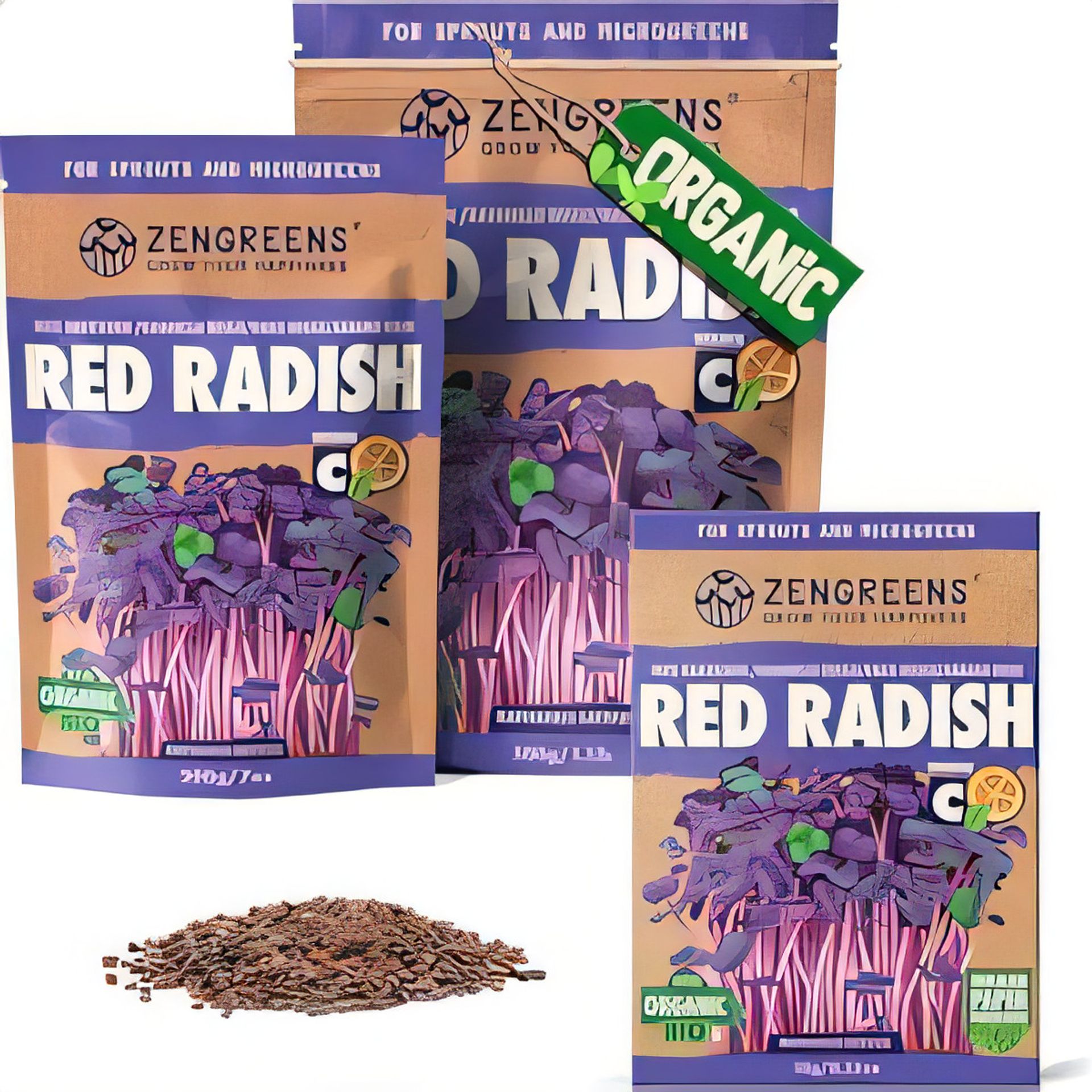 Organic Red Radish Sprouting Seeds for Microgreens High Germination Rate - 500g Pack