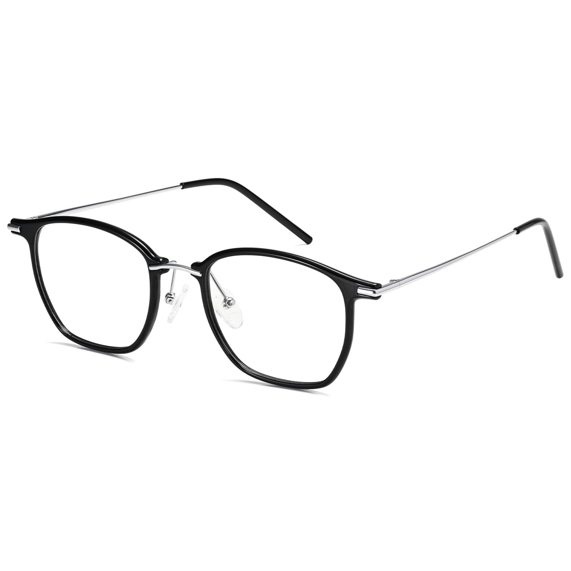 Blue Light Blocking Glasses Anti-UV Square Frame Computer Eyeglasses for Men and Women - Black M JP12601