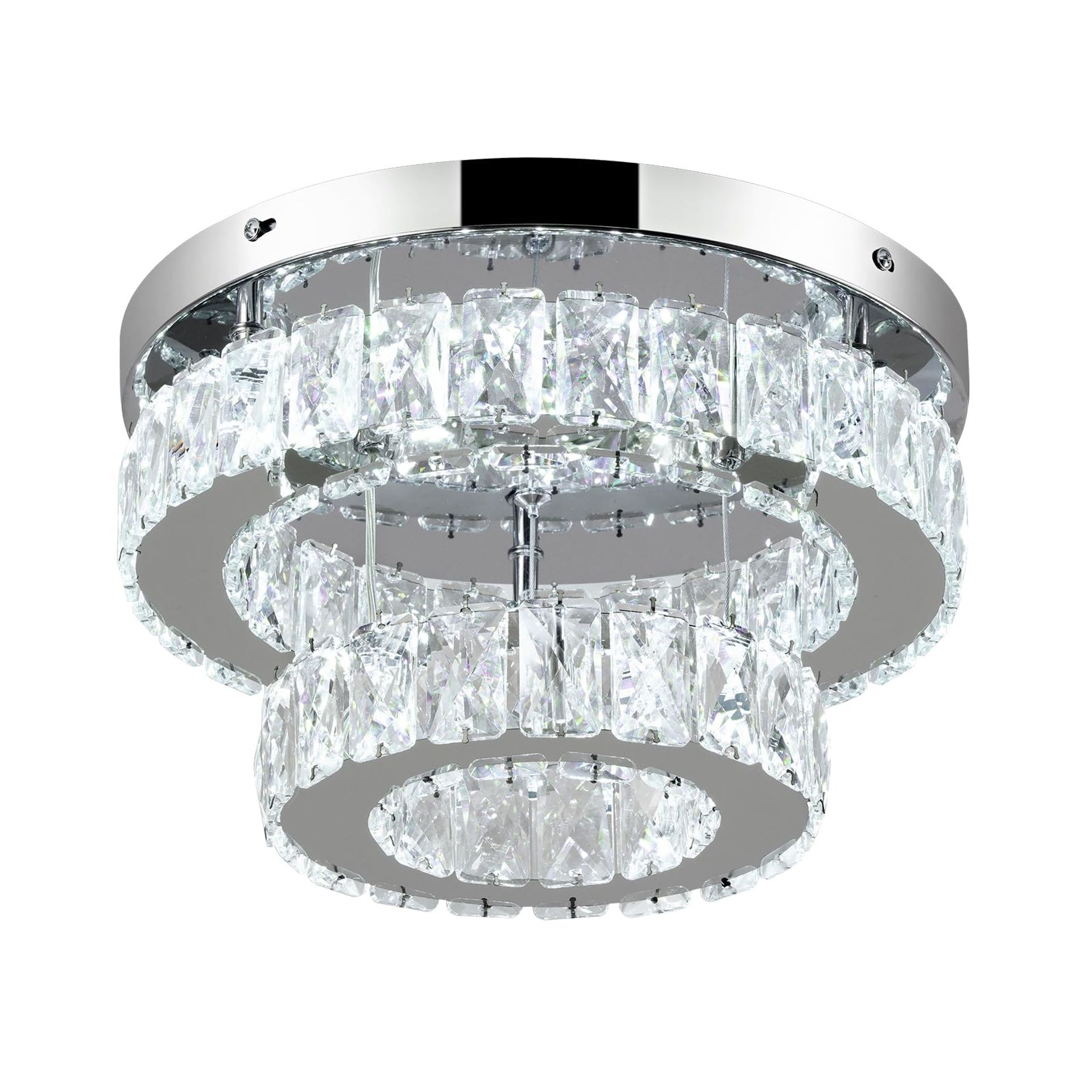 LED Crystal Ceiling Light Modern Chandelier 30W for Bedroom Living Room - Cool White Dia 30 cm