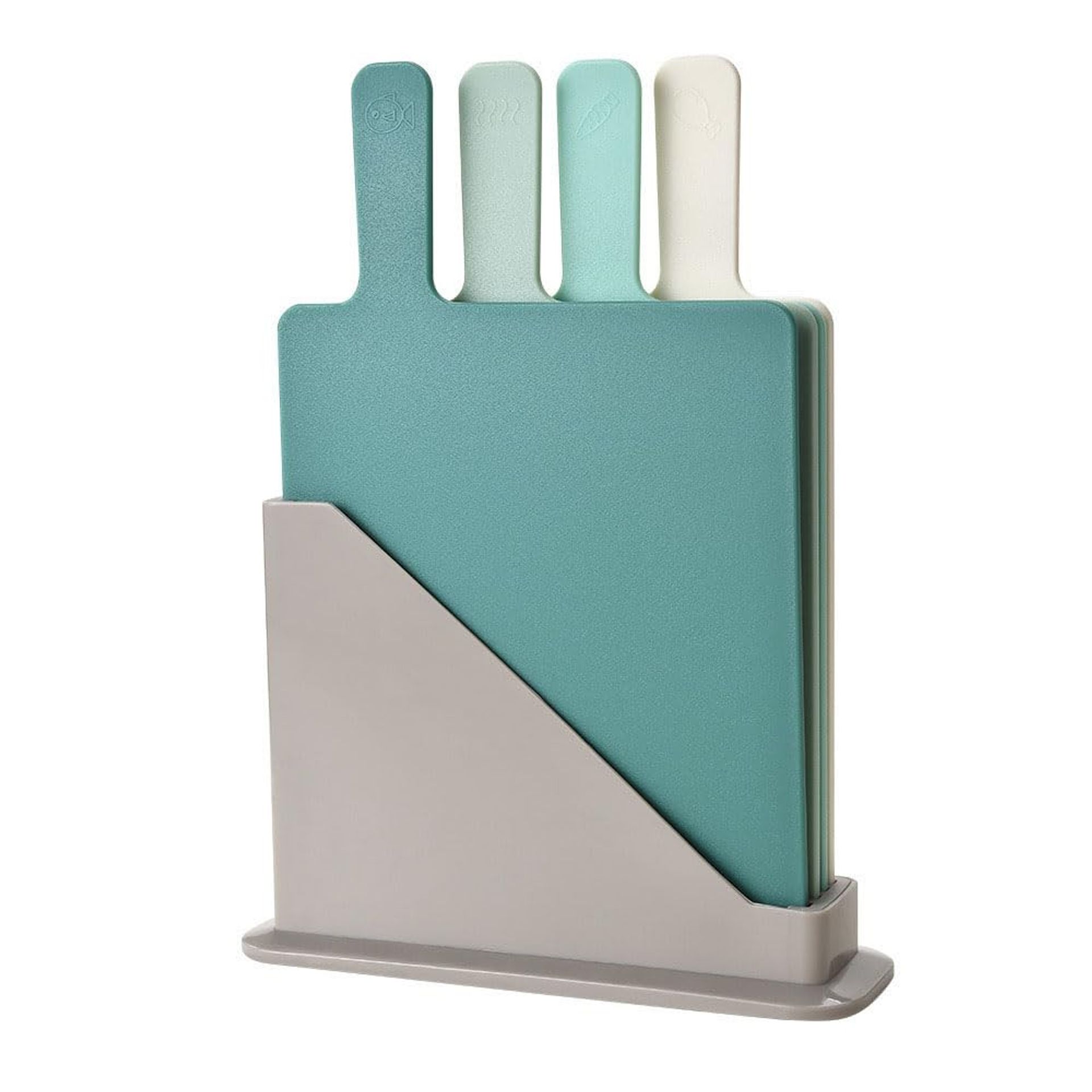 Chopping Boards Set with Stand BPA Free Dishwasher Safe Food Prep Boards for Meat, Fish and Vegetables - Turquoise Small - Spring Refresh