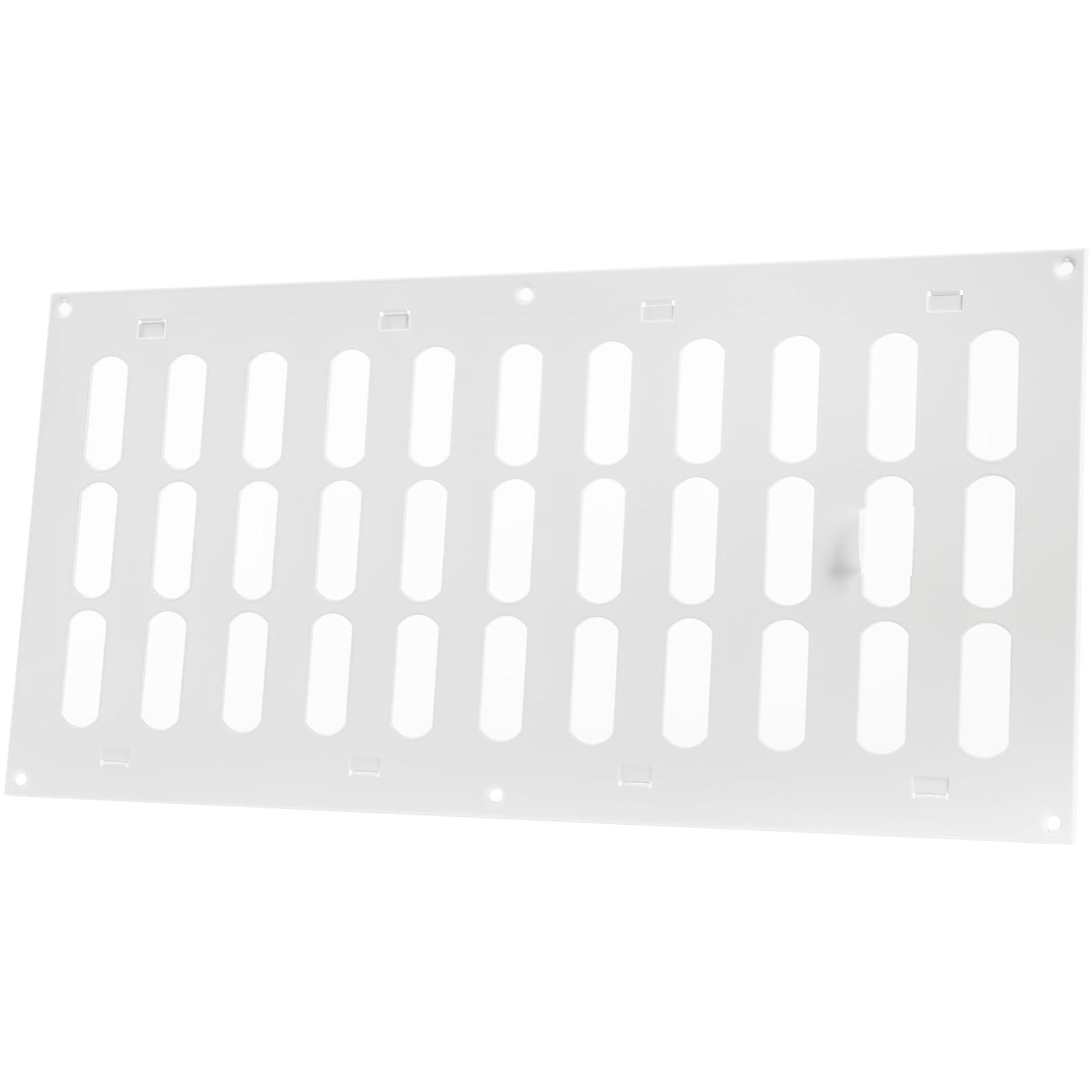 Metal Vent Cover Adjustable Air Flow Grille for Heating & Cooling Systems - White 400 x 200 mm