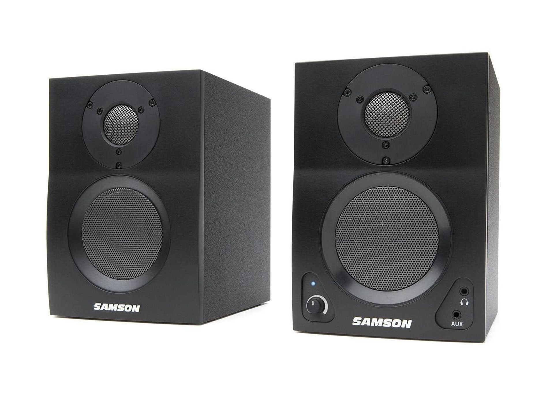 Samson MediaOne BT3 Active Studio Monitors Bluetooth Connectivity High-Definition Sound - Black 3 Inch Woofer - Spring Refresh