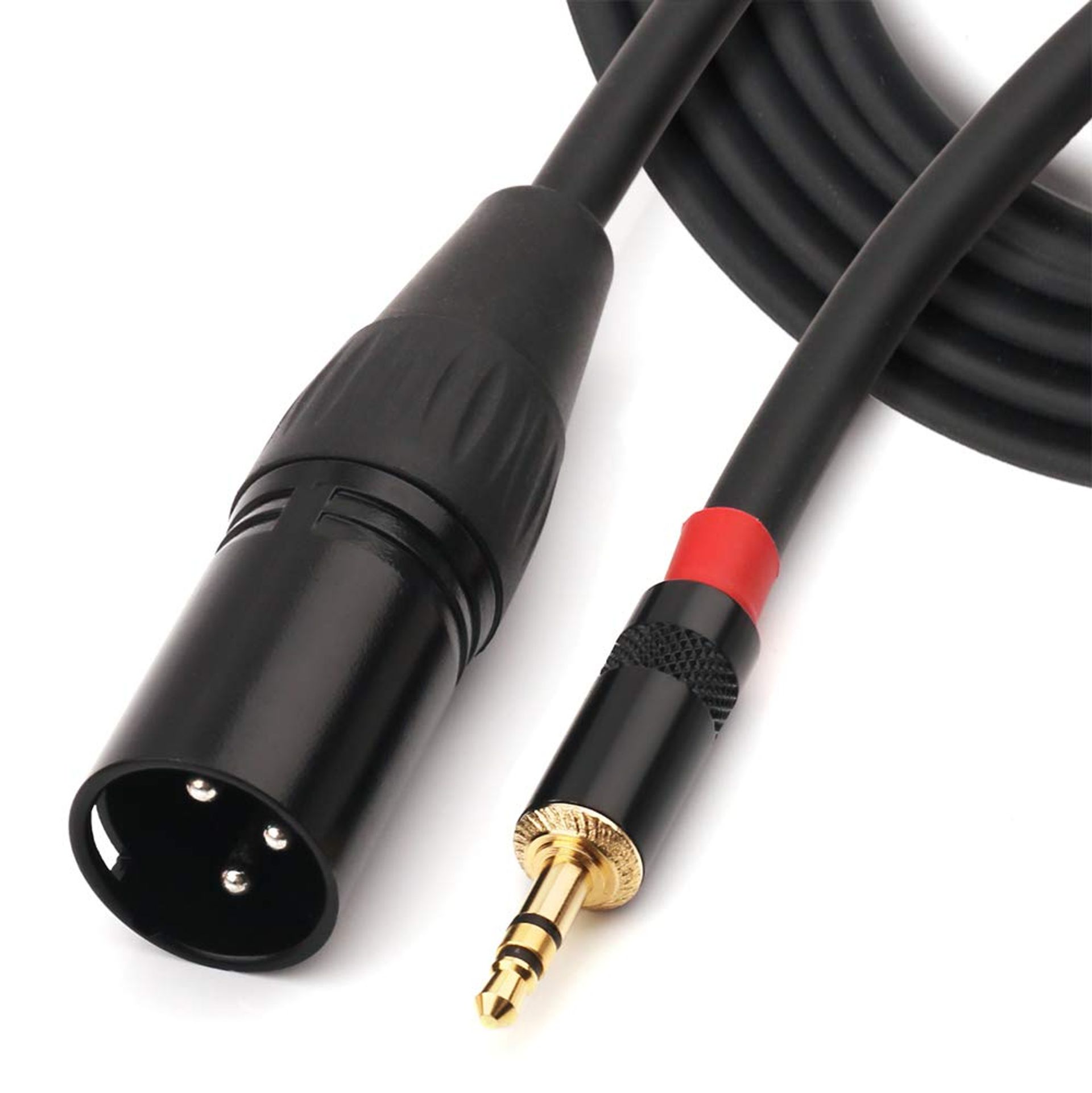 3.5mm TRS Stereo Male to XLR Male Audio Cable for Microphones, DJ, Studio, and Speakers - Black 3M/10FT