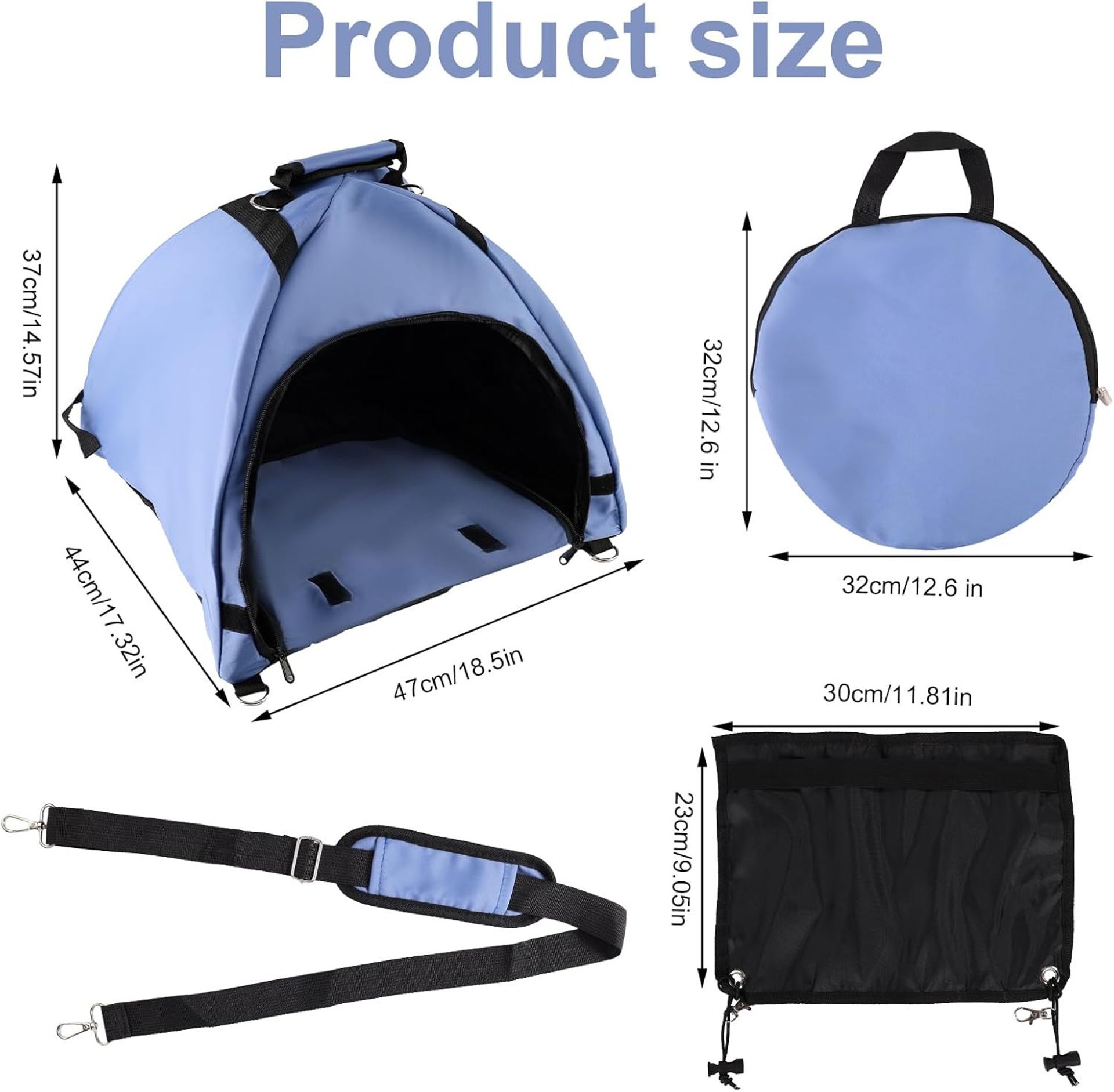 Laptop Tent Sun Shade Waterproof Fabric Hood for Outdoor Computer Work with Heat Reflective Anti-Glare Cover - Blue X10195