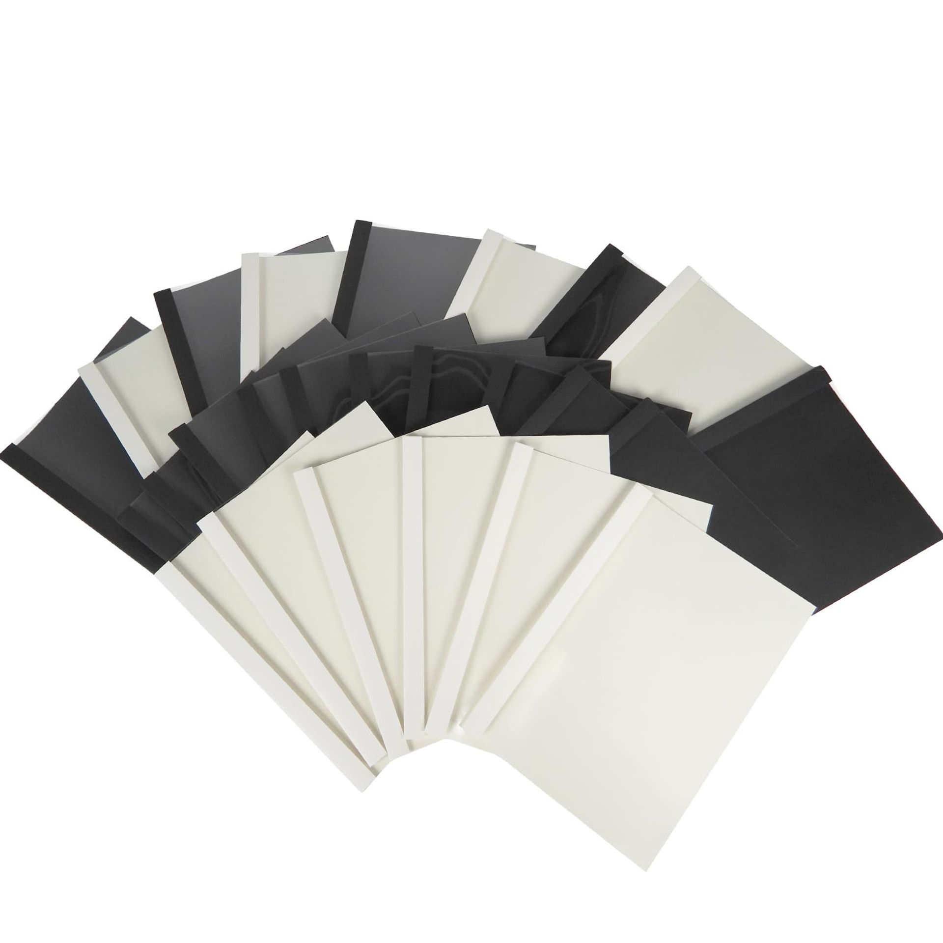 Thermal Binding Covers for Documents A4 6mm 55 Sheet Capacity Pack of 25 - Black & White