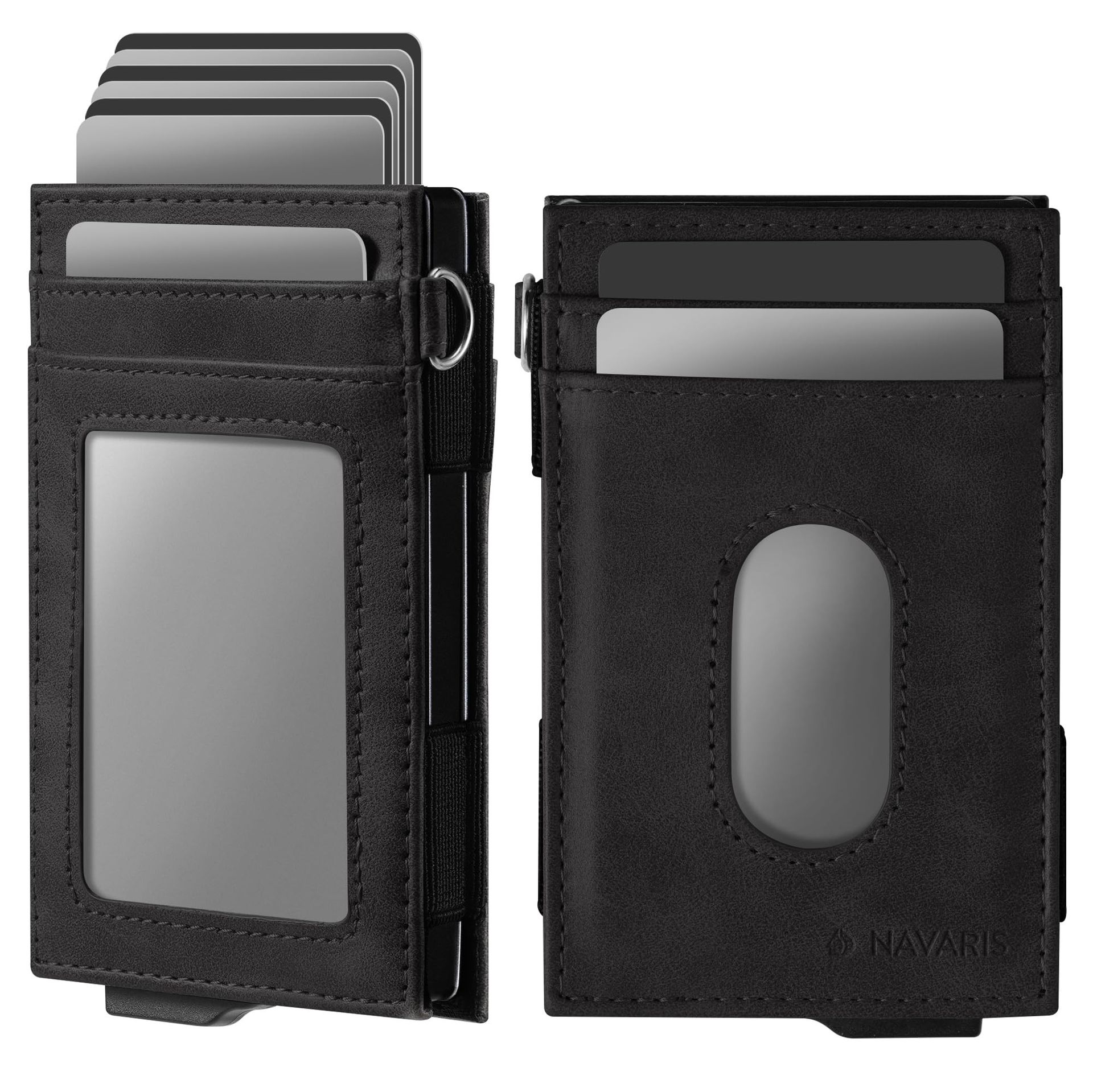 Pop Up Wallet Patented Pop-Up Mechanism RFID Blocking Slim Card Holder - Brown Design 1