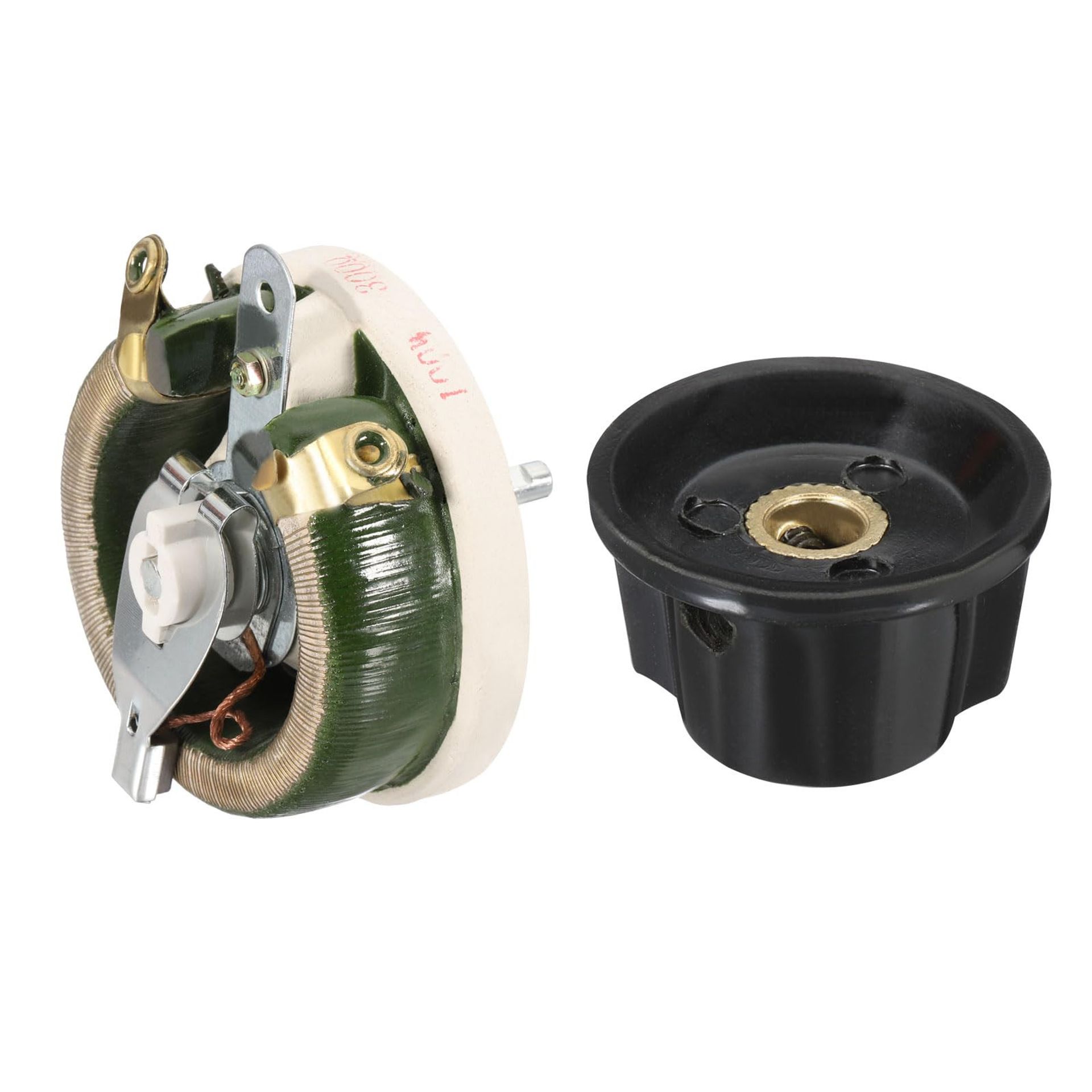 Adjustable Ceramic Rheostat 100W 300 Ohm High Power Wirewound Potentiometer with Control Knob Cover - Silver