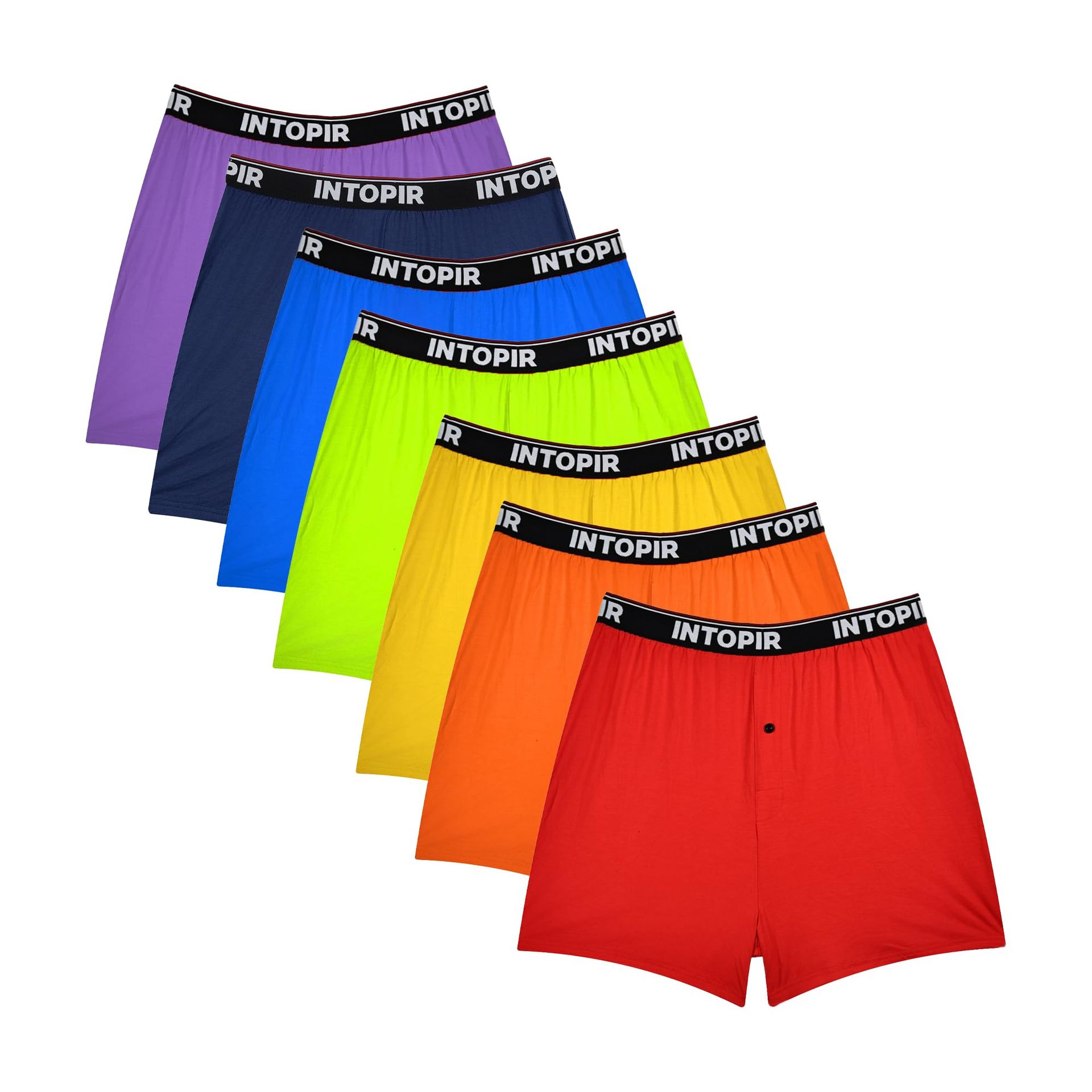 Men's Boxer Shorts Soft Viscose Breathable Underwear 7 Pack Comfortable Fit - Colourful XXL