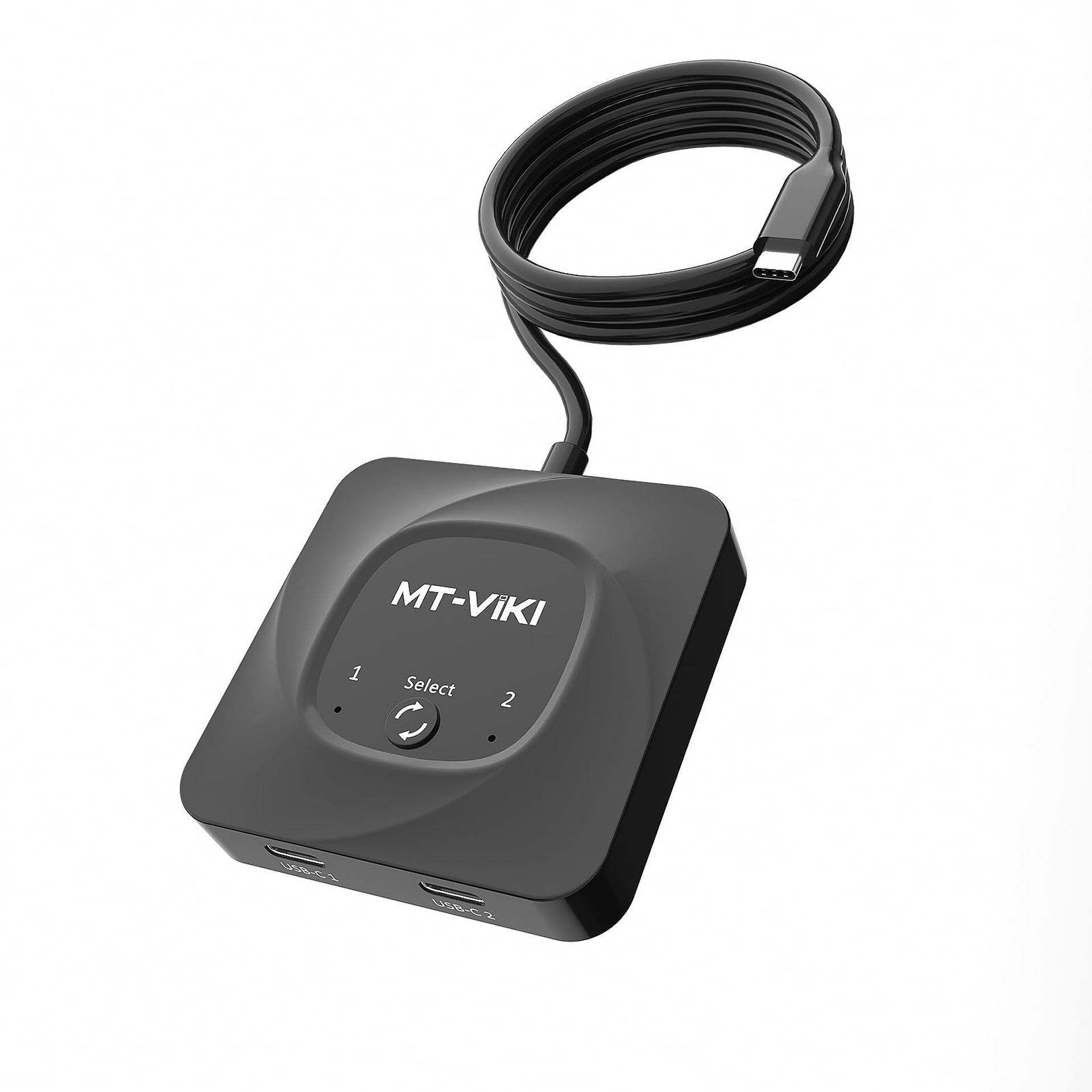 USB-C Switch Selector 8K 60Hz 2 In 1 Out Bi-Directional Type-C Splitter with PD 100W Fast Charging Support - Black