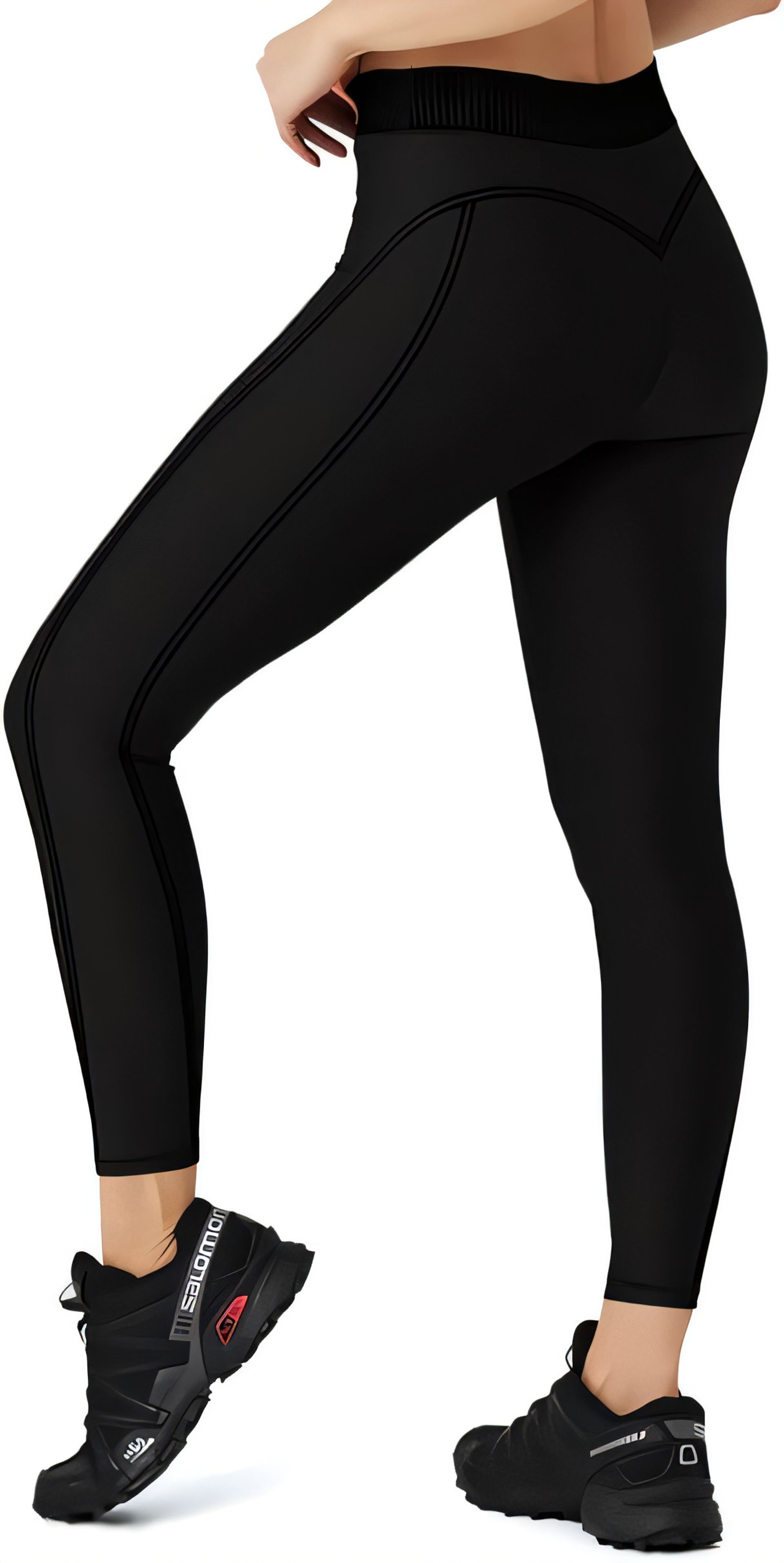 High Waist Women's Leggings with Tummy Control, Slim, Opaque & Buttery Soft Yoga & Gym Pants - Black XL