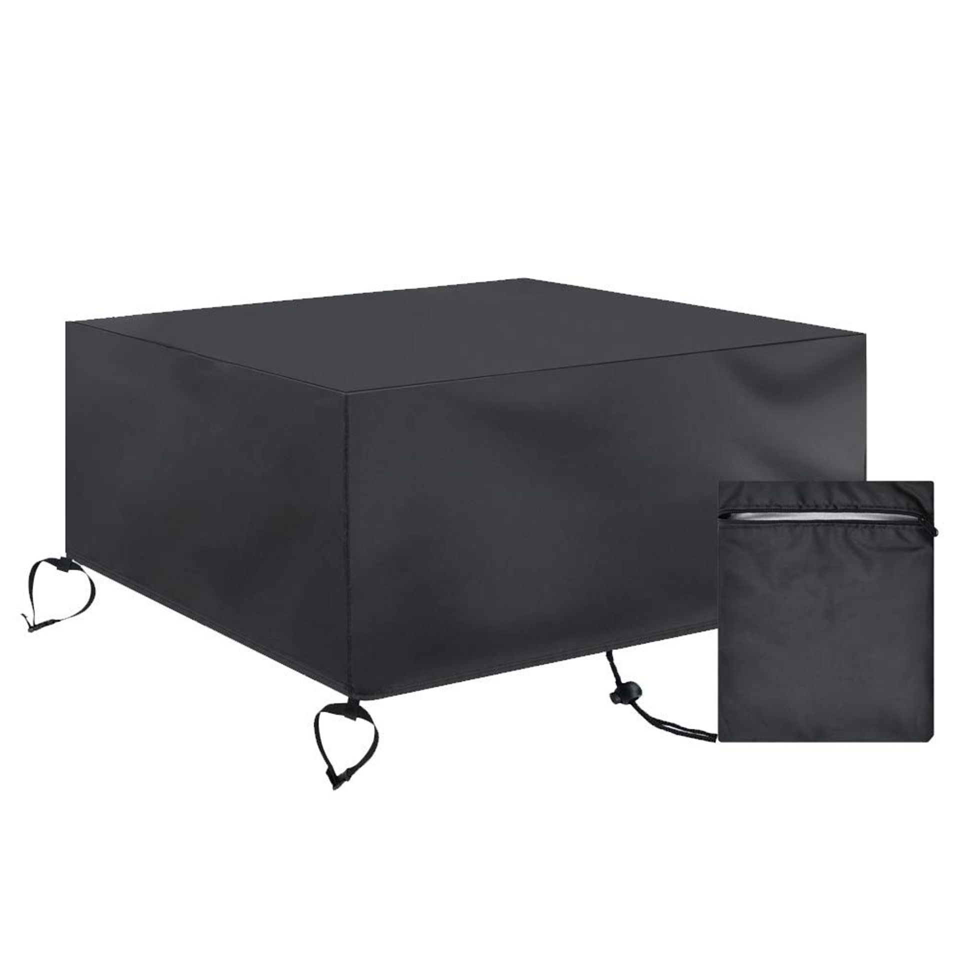 Square Fire Pit Cover 420D Heavy Duty Waterproof Windproof UV Resistant Outdoor Protector - Black 115 x 115 x 65cm