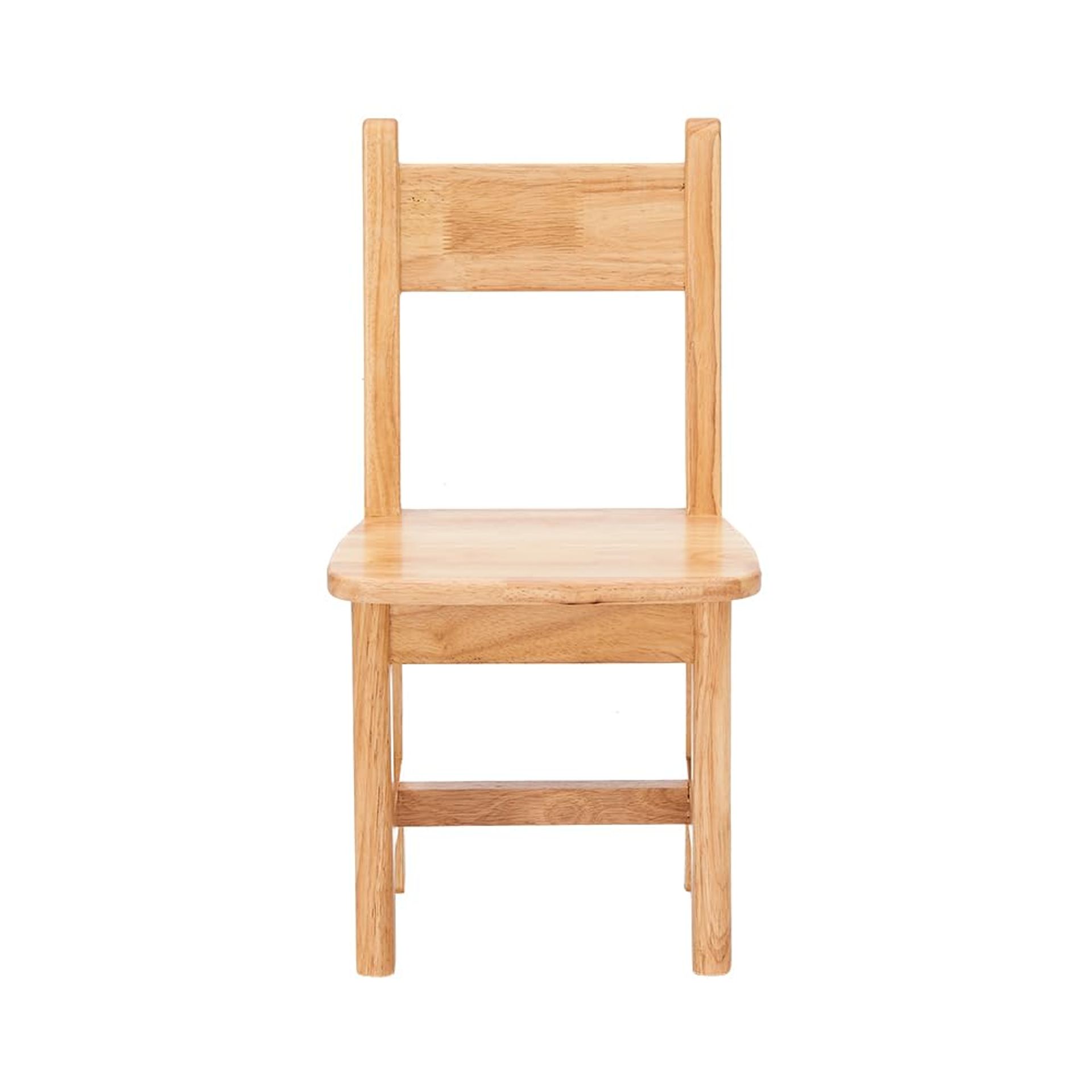 Children's Wooden Chair Set Rubber Wood Kid-Friendly Nursery Furniture for Ages 3–8 - Natural Wood 2pcs Small