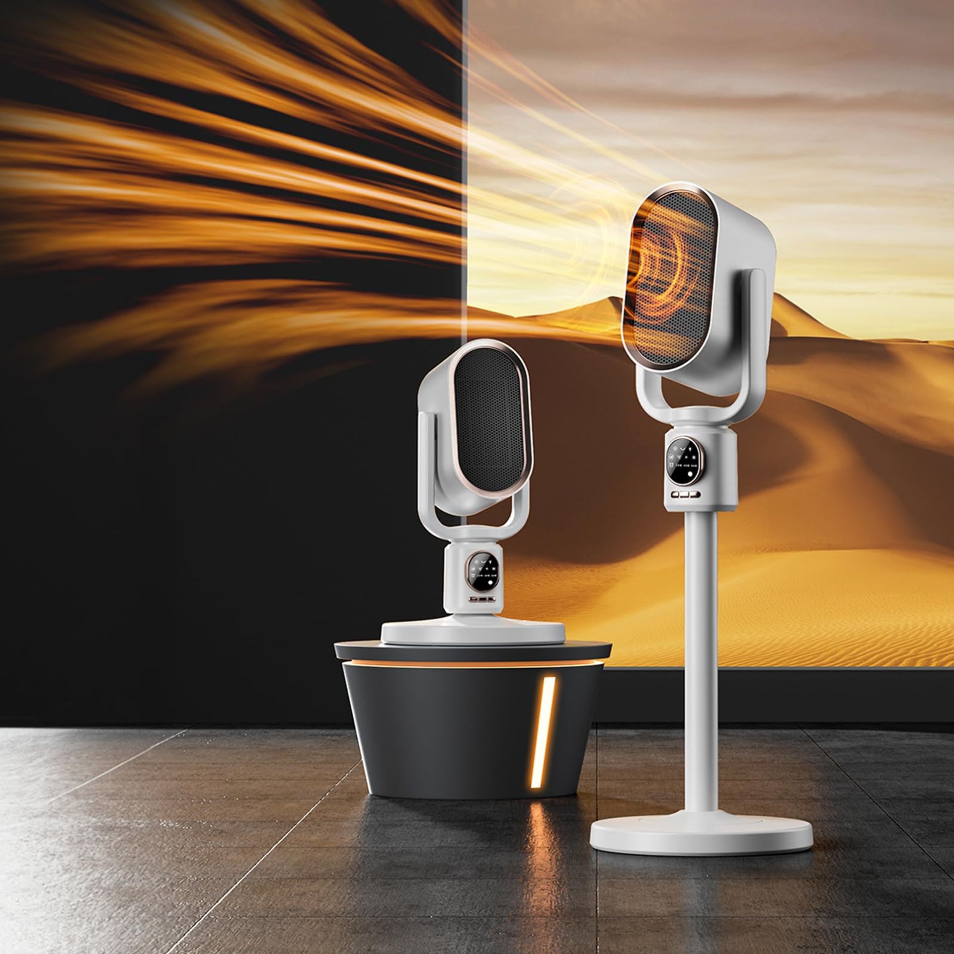 Smart Space Heater 1800W with Thermostat, 120° Oscillation, Remote & Safety Protections - White N6