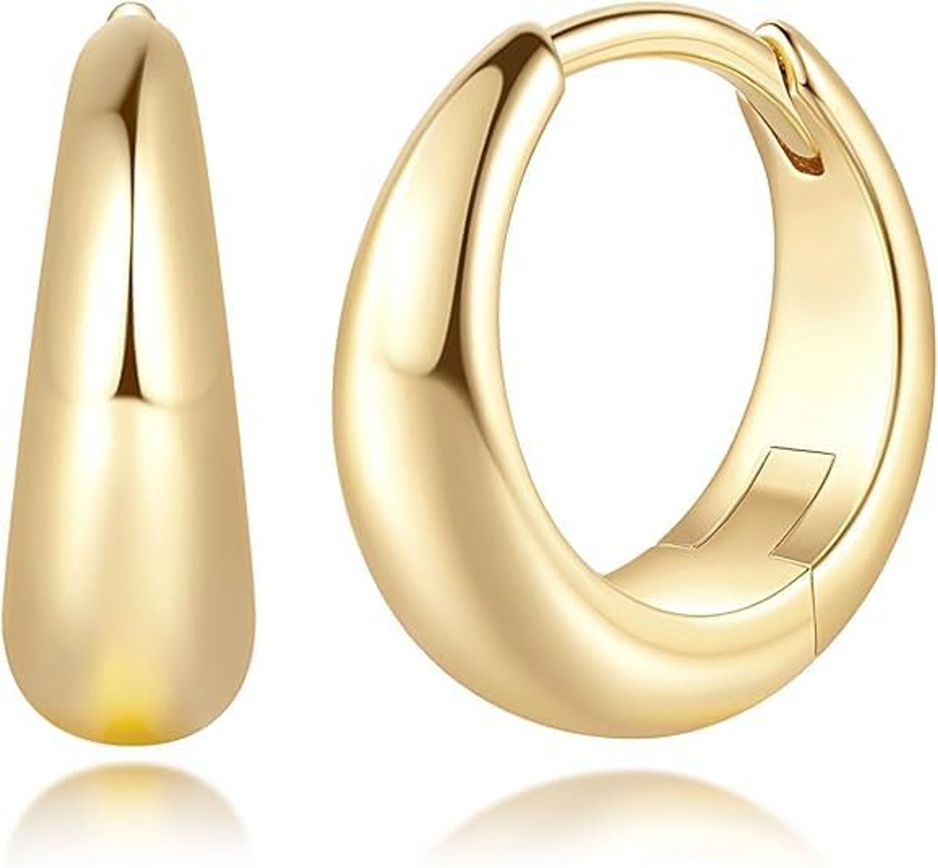 Women's 9CT Gold Hoop Earrings Hypoallergenic Lightweight Design - Yellow Gold 20mm