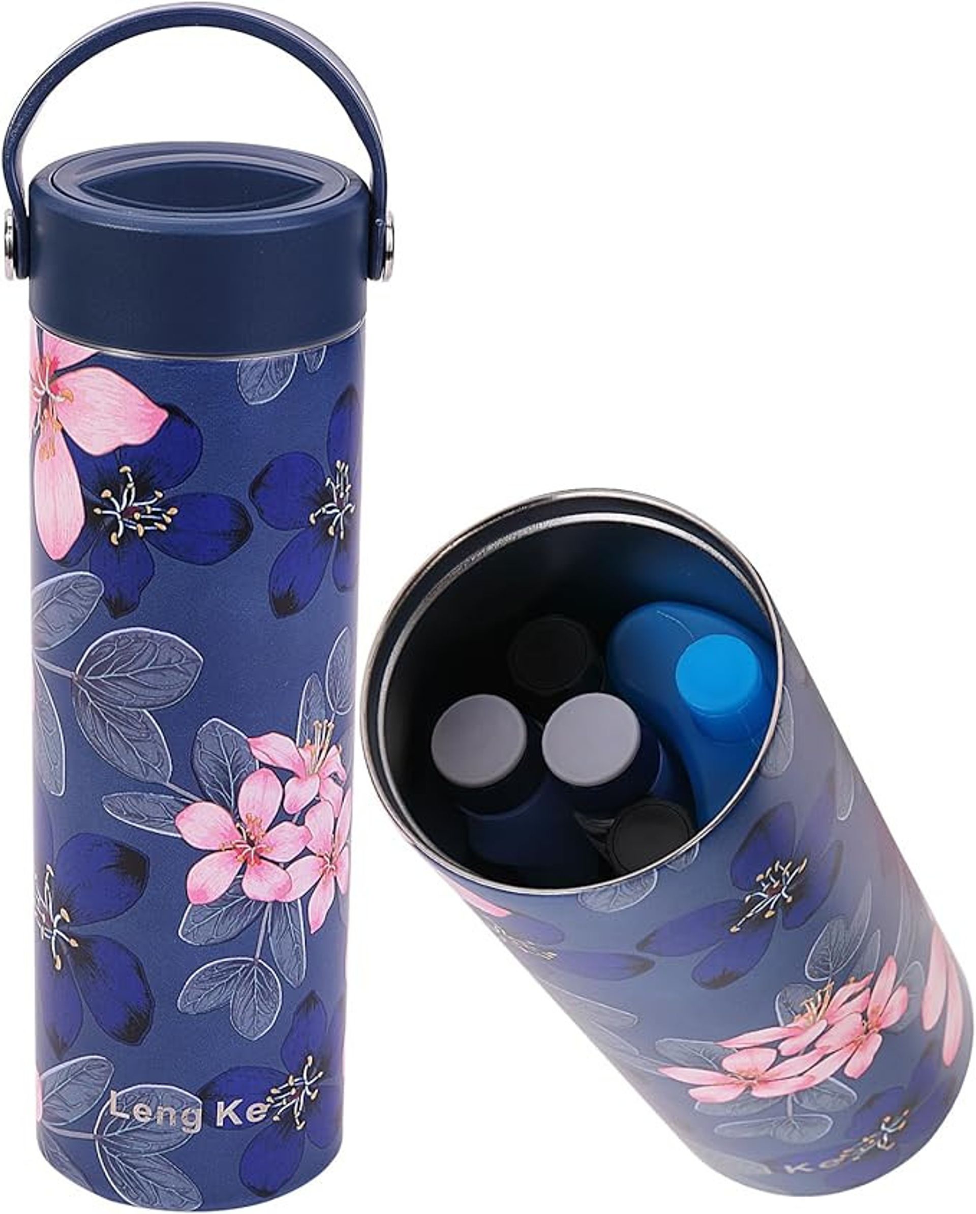 Insulin Cooler Travel Case Portable Medical Storage Bag with Reusable Ice Pack for 3-6 Insulin Pens - Magnolia Flower